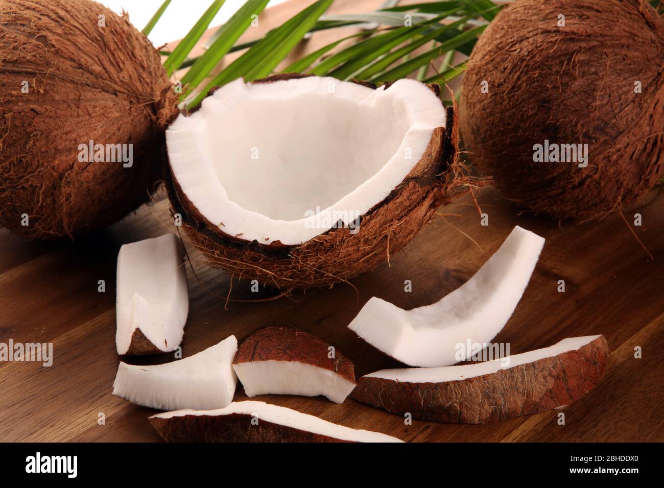Coconut products with fresh coconut, Coconut flakes, coconut spa oil