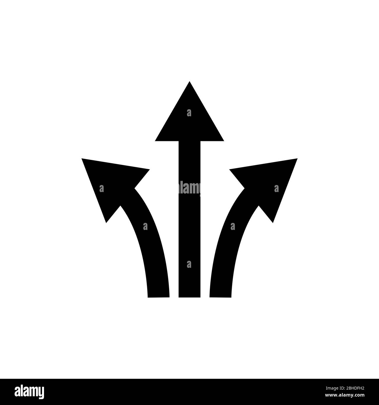 three way direction arrow sign.icon vector graphic design illustration Stock Vector
