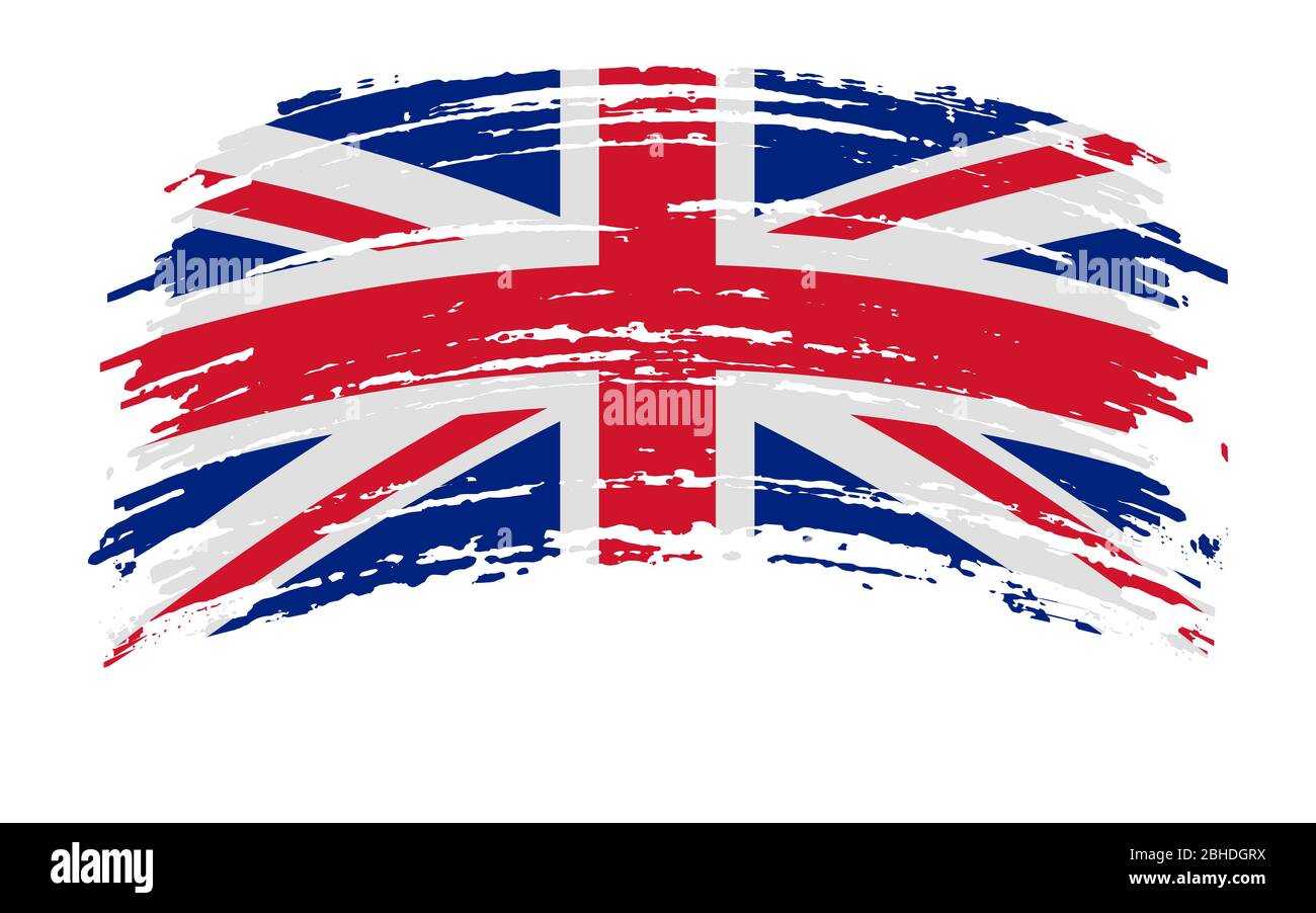 United Kingdom flag in grunge brush stroke, vector image Stock Vector ...