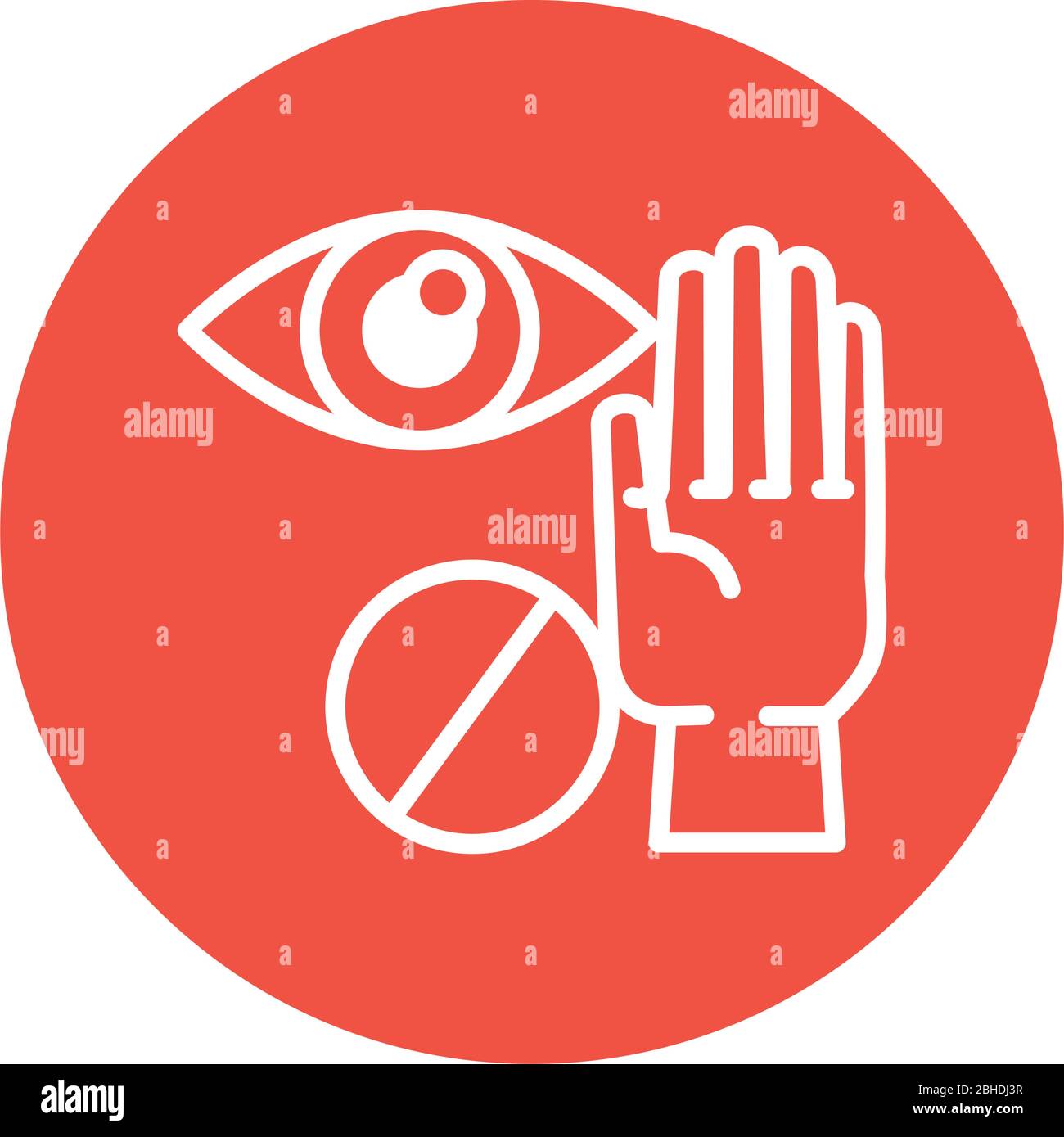 dont touch eyes block style icon Stock Vector