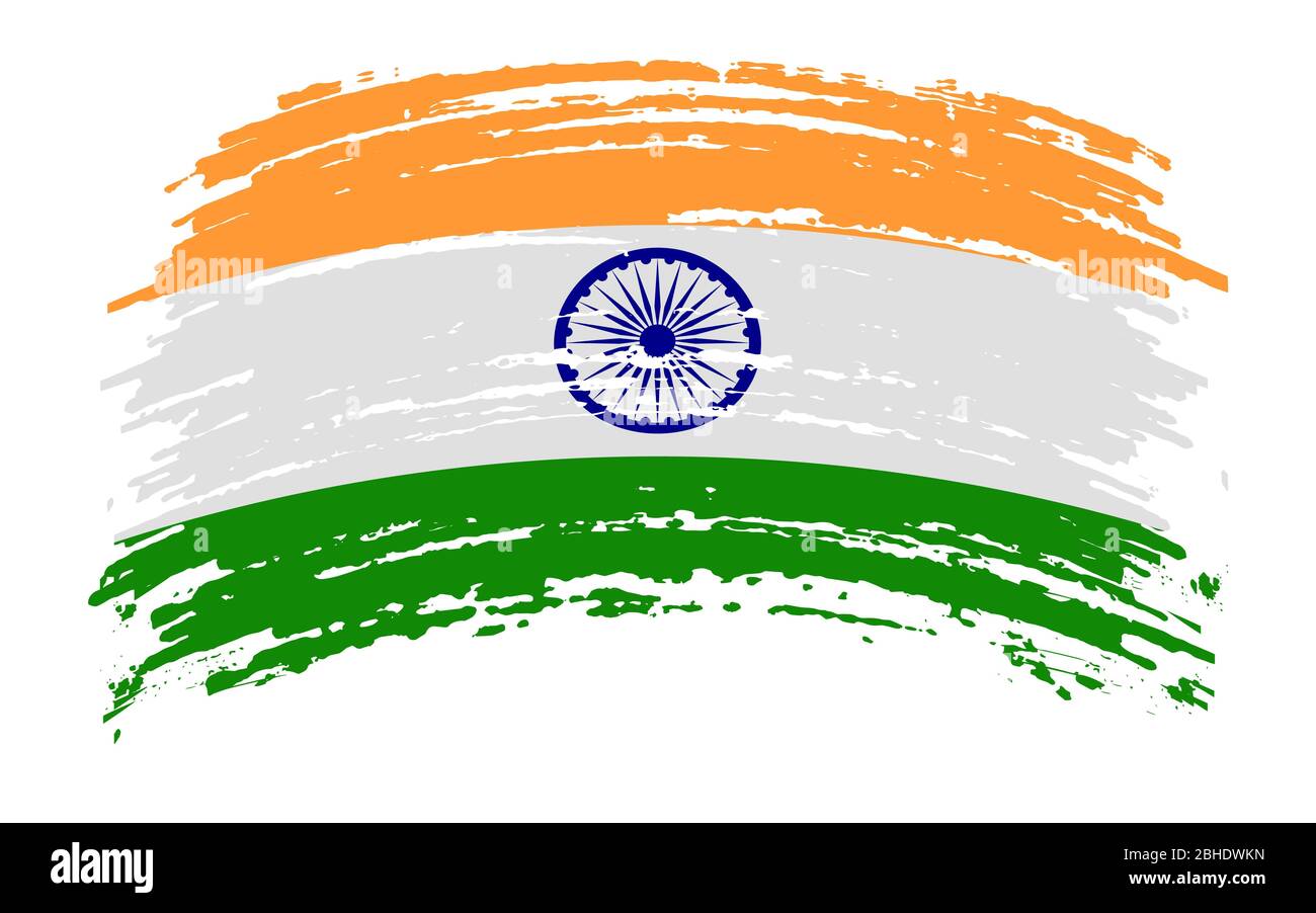 Indian flag in grunge brush stroke, vector image Stock Vector Image ...