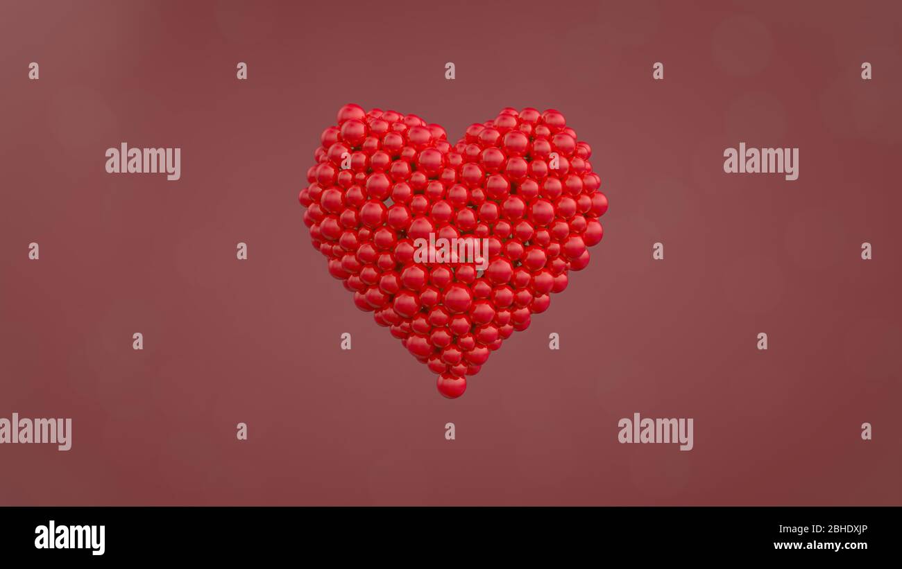 Red 3d hearts forming hi-res stock photography and images - Alamy
