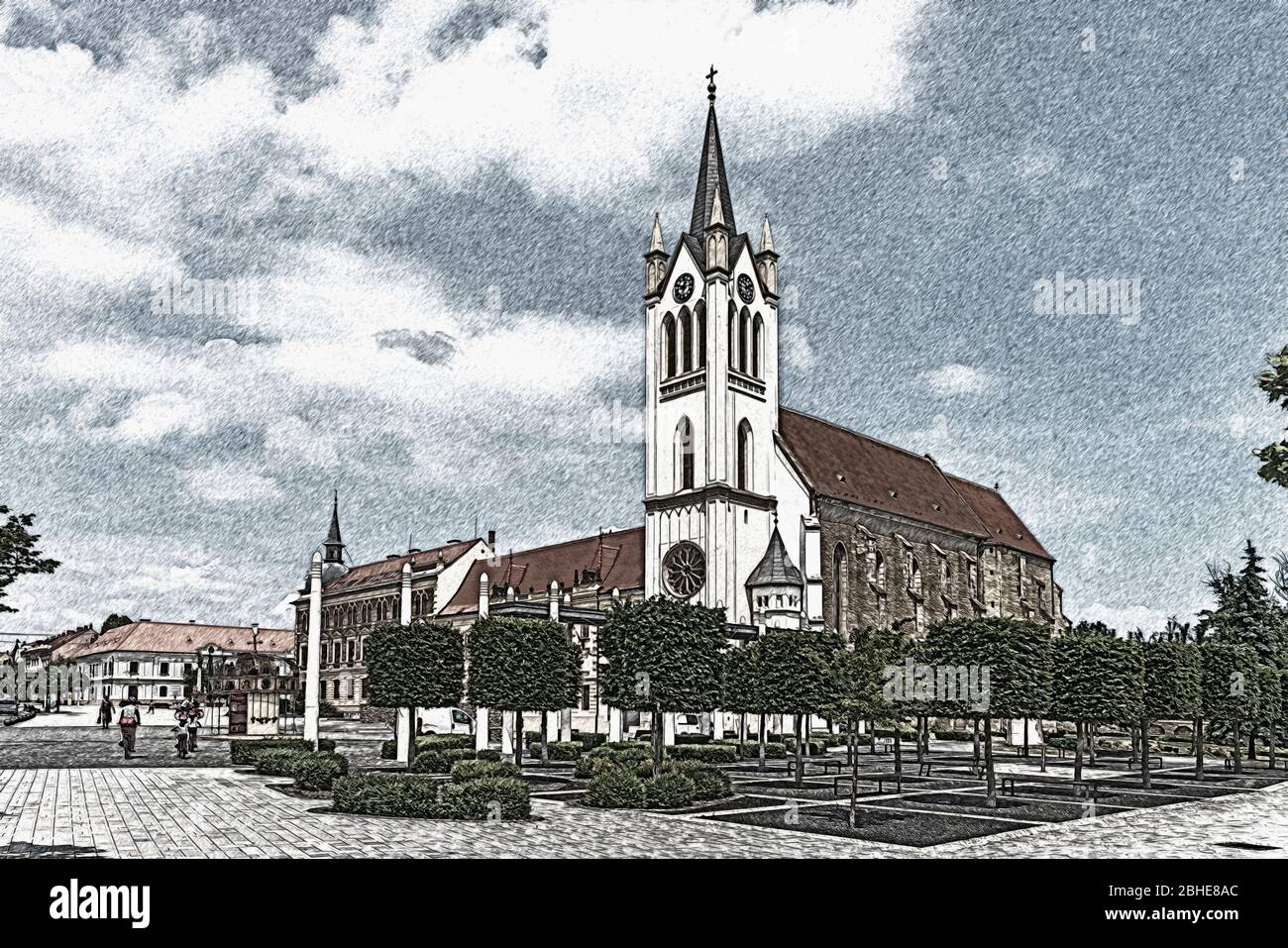 The Church of Our Lady of Hungary (Magyarok Nagyasszonya templomot) is located in Keszthely, Zala county, Western Transdanubia, Hungary, Europe Stock Photo