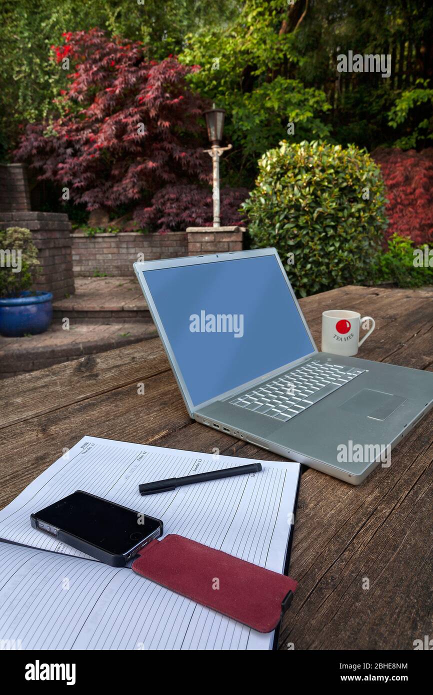 Working from home during the coronavirus pandemic Stock Photo