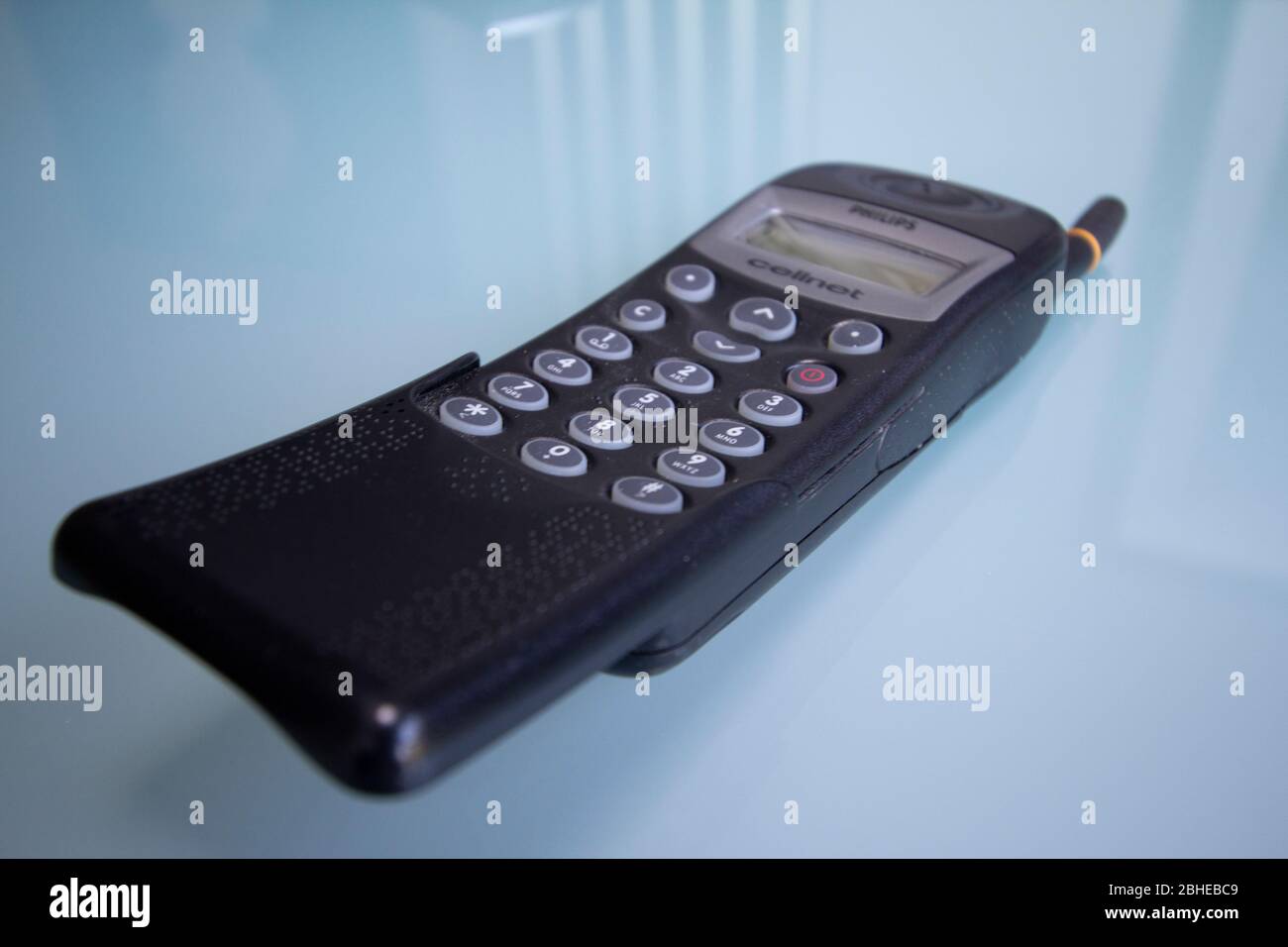 Vintage phone from the 1990's Philips TCD308 mobile telephone, 1997-2001 Stock Photo