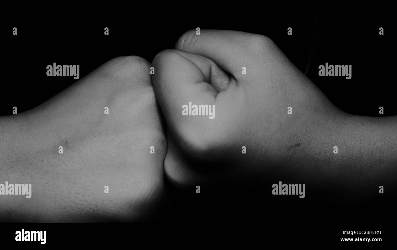 Way of saying hello. Kids Hands. Stock Photo