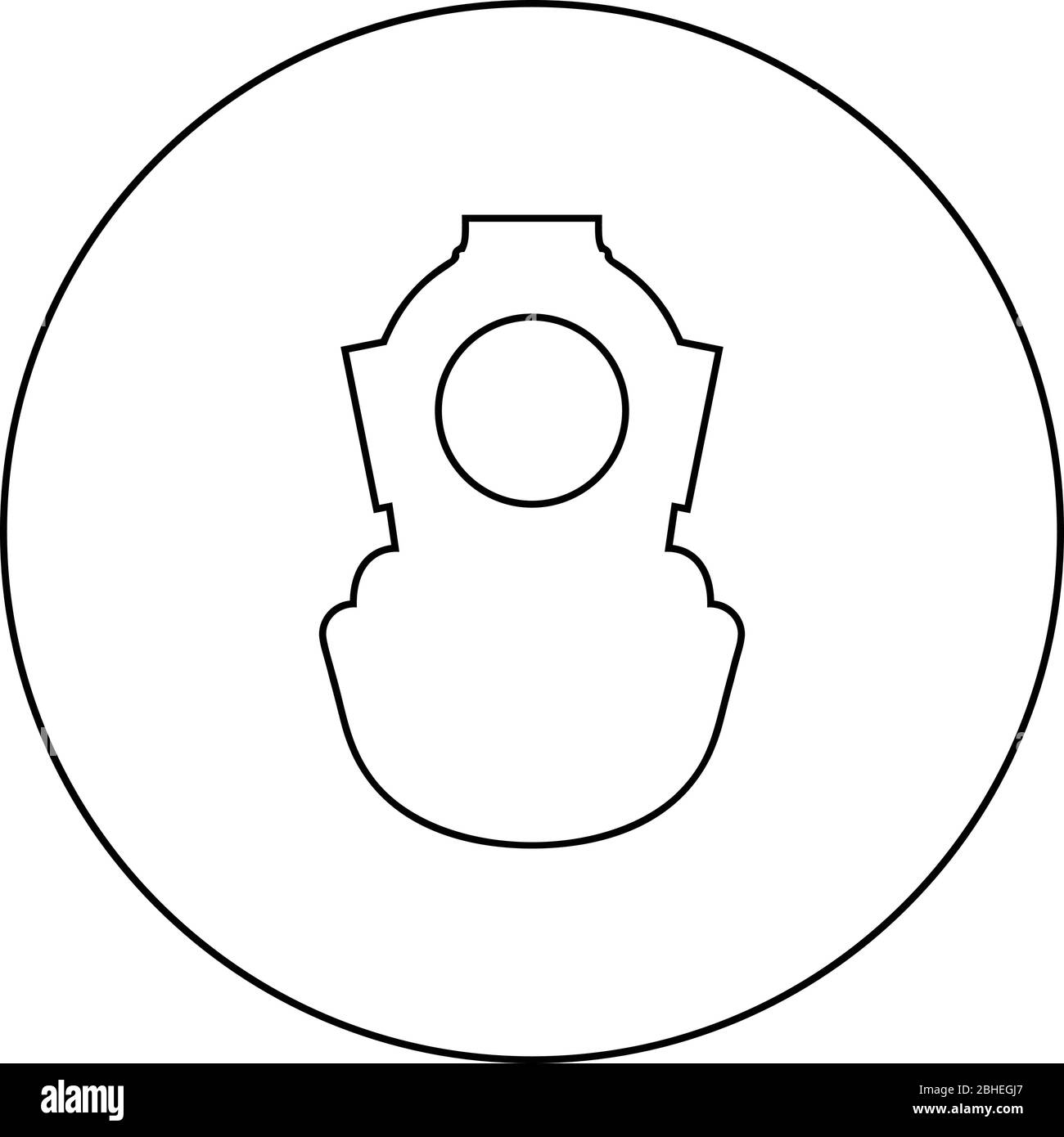 Diver Helmet Underwater Scuba Vintage Concept Water Leisure Old Style Icon In Circle Round Outline Black Color Vector Illustration Flat Style Simple Stock Vector Image Art Alamy