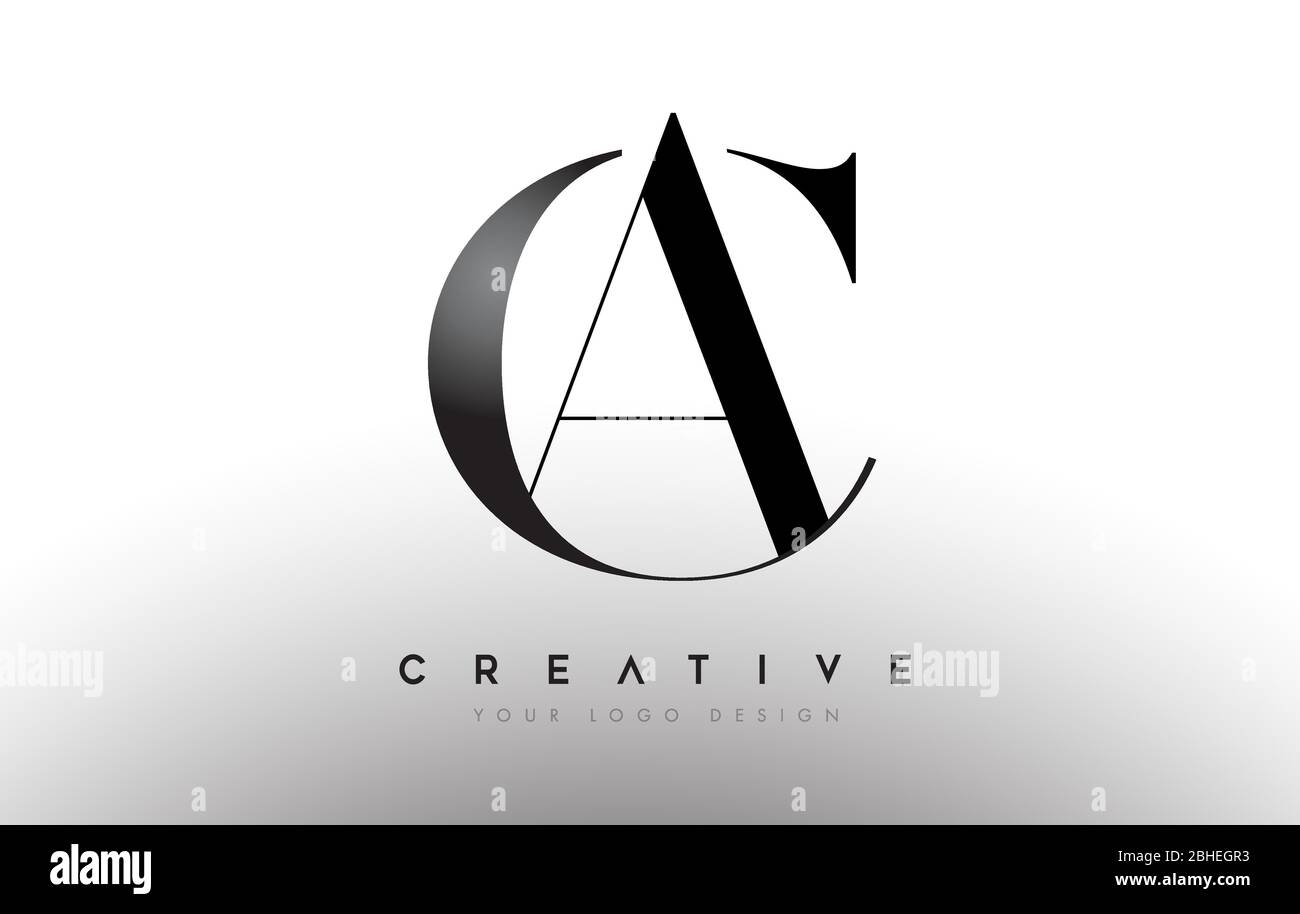 AC CA letter design logo logotype icon concept with serif font and ...
