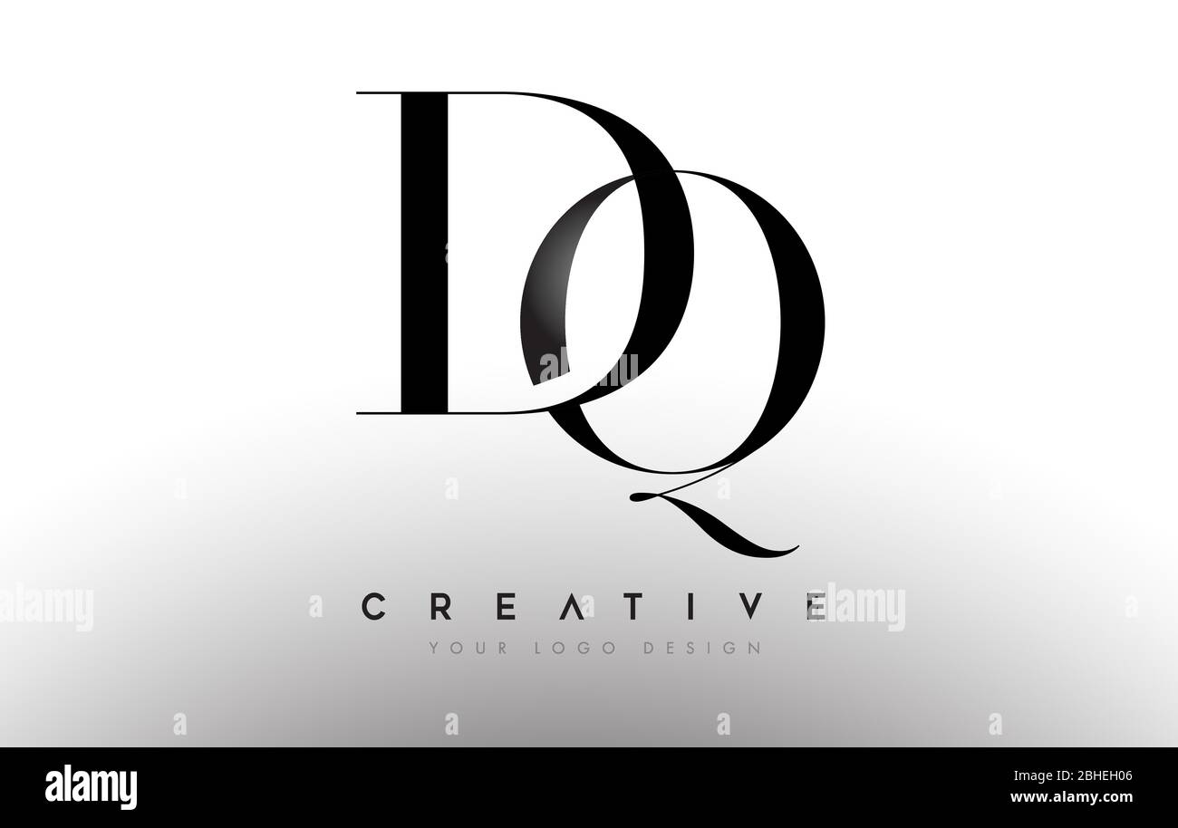 DQ qd letter design logo logotype icon concept with serif font and ...