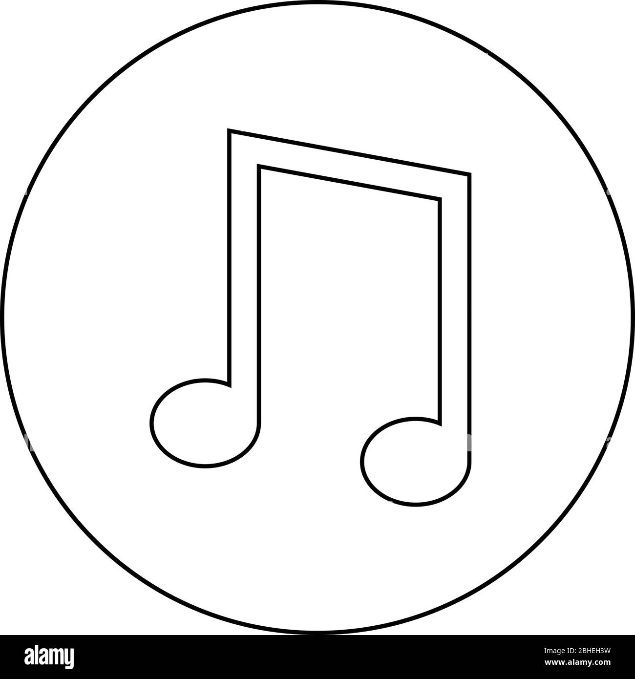 Eighth notes icon in circle round outline black color vector illustration  flat style simple image Stock Vector Image & Art - Alamy
