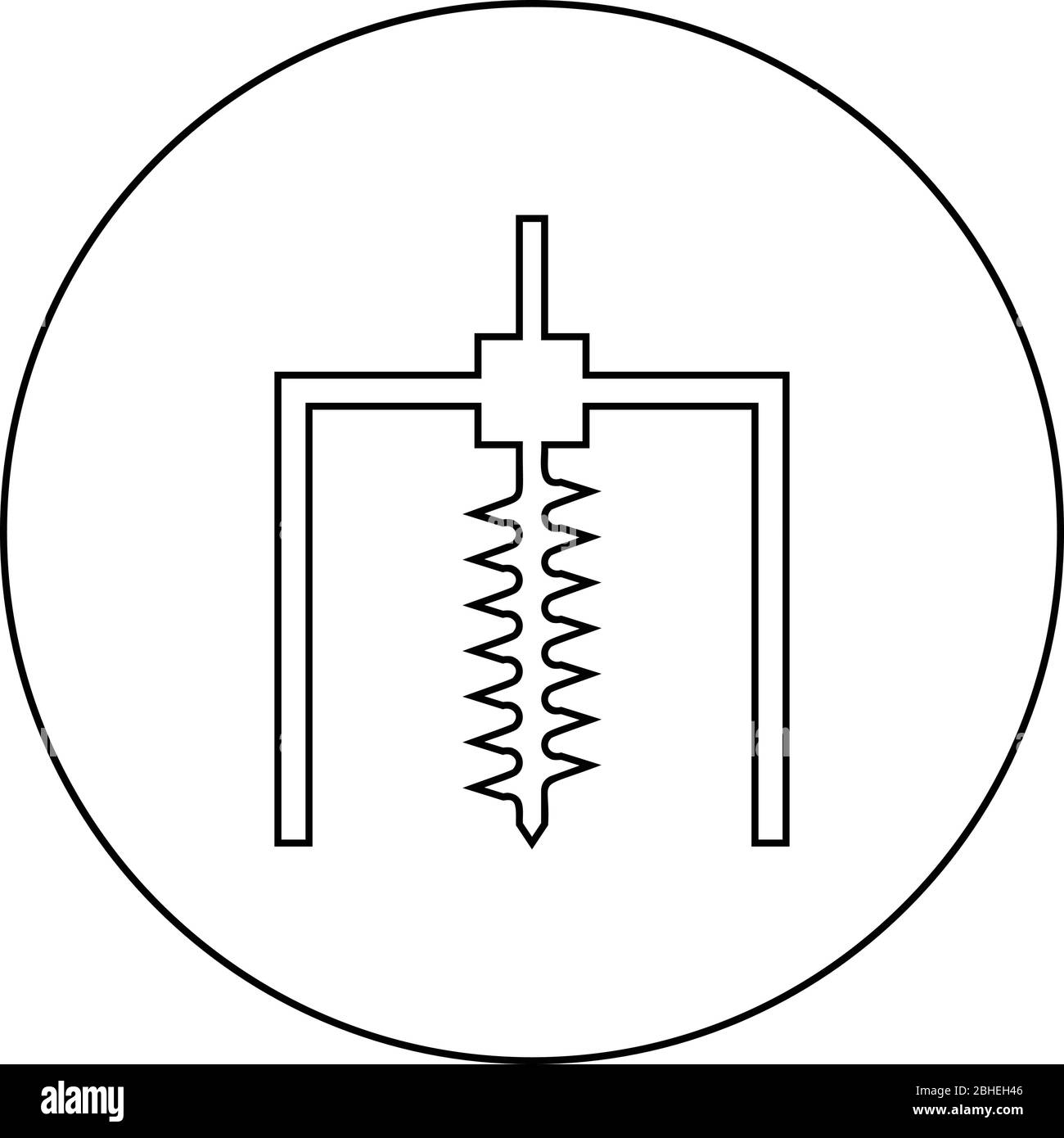 Drilling rig Bore for ground mine industry geological Boring concept Auger icon in circle round outline black color vector illustration flat style Stock Vector