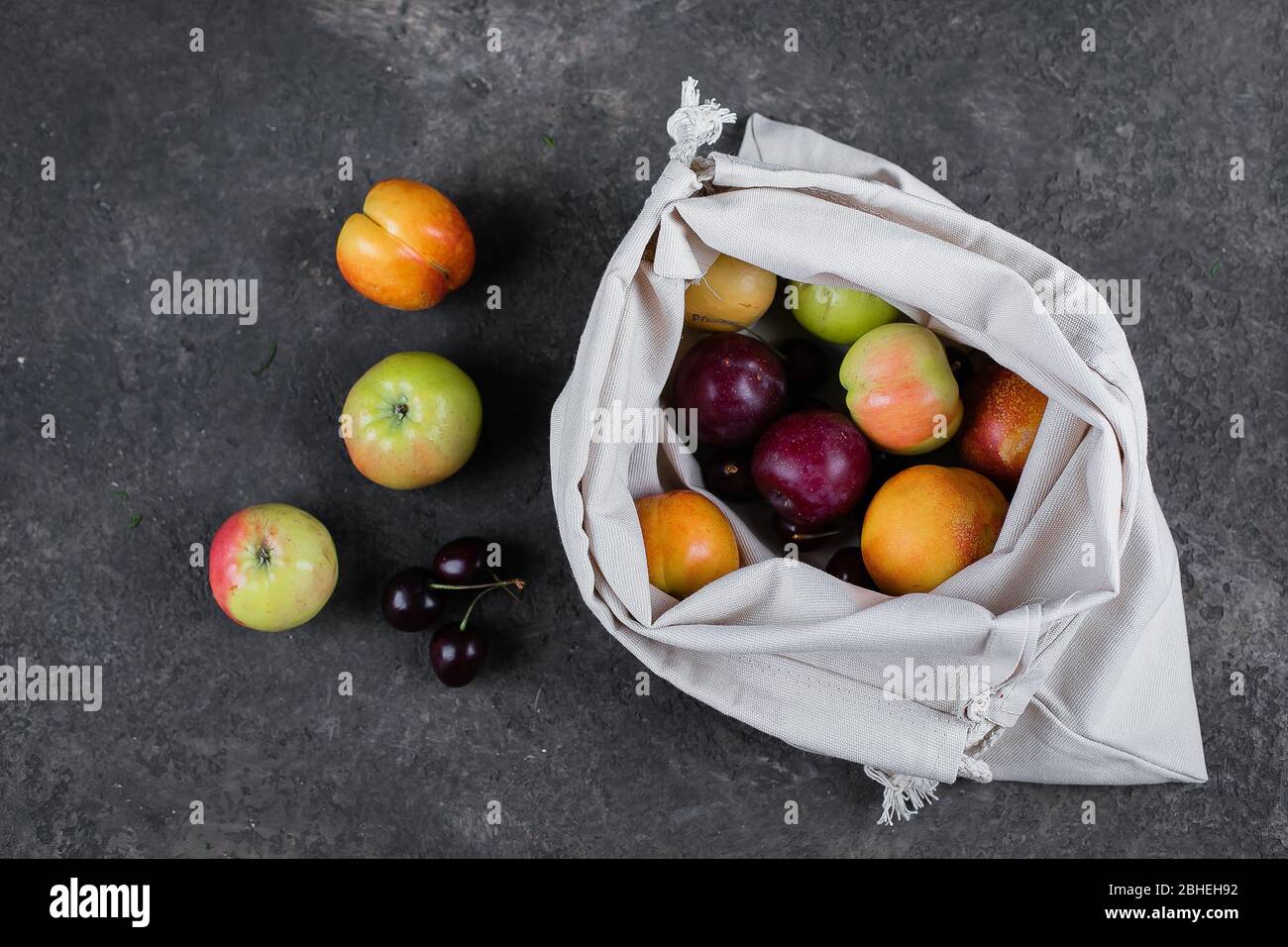 Zero waste, plastic free recycled textile produce bag for carrying ...