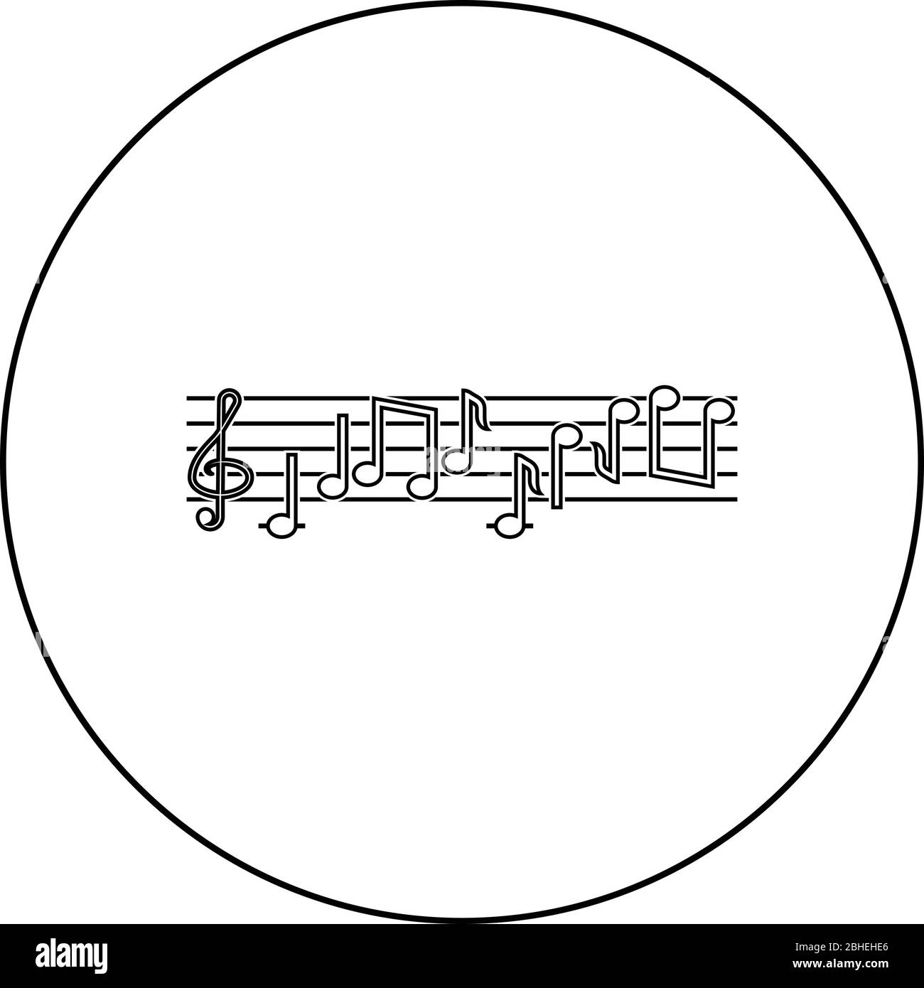 Note fret Notes icon in circle round outline black color vector ...