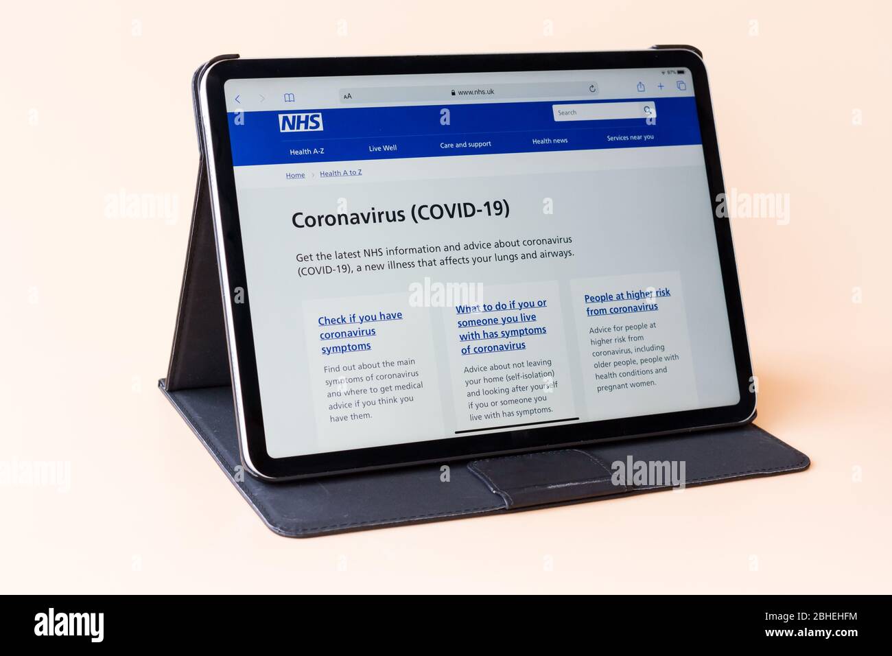 NHS website Coronavirus, COVID-19 advice Stock Photo