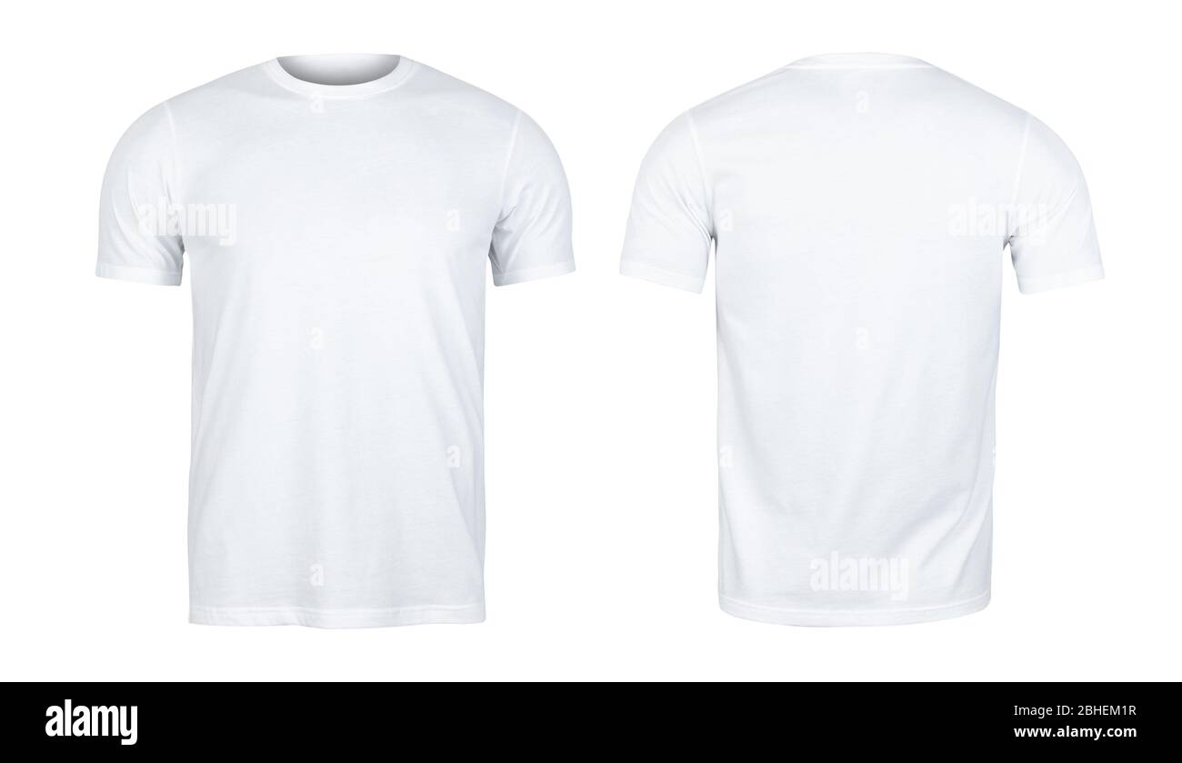 White T-shirts mockup front and back used as design template Stock Photo -  Alamy