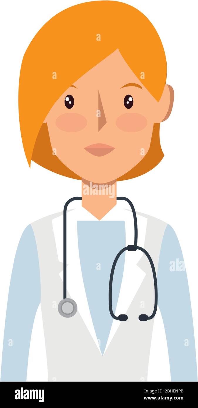doctor female with stethoscope isolated icon Stock Vector Image & Art ...