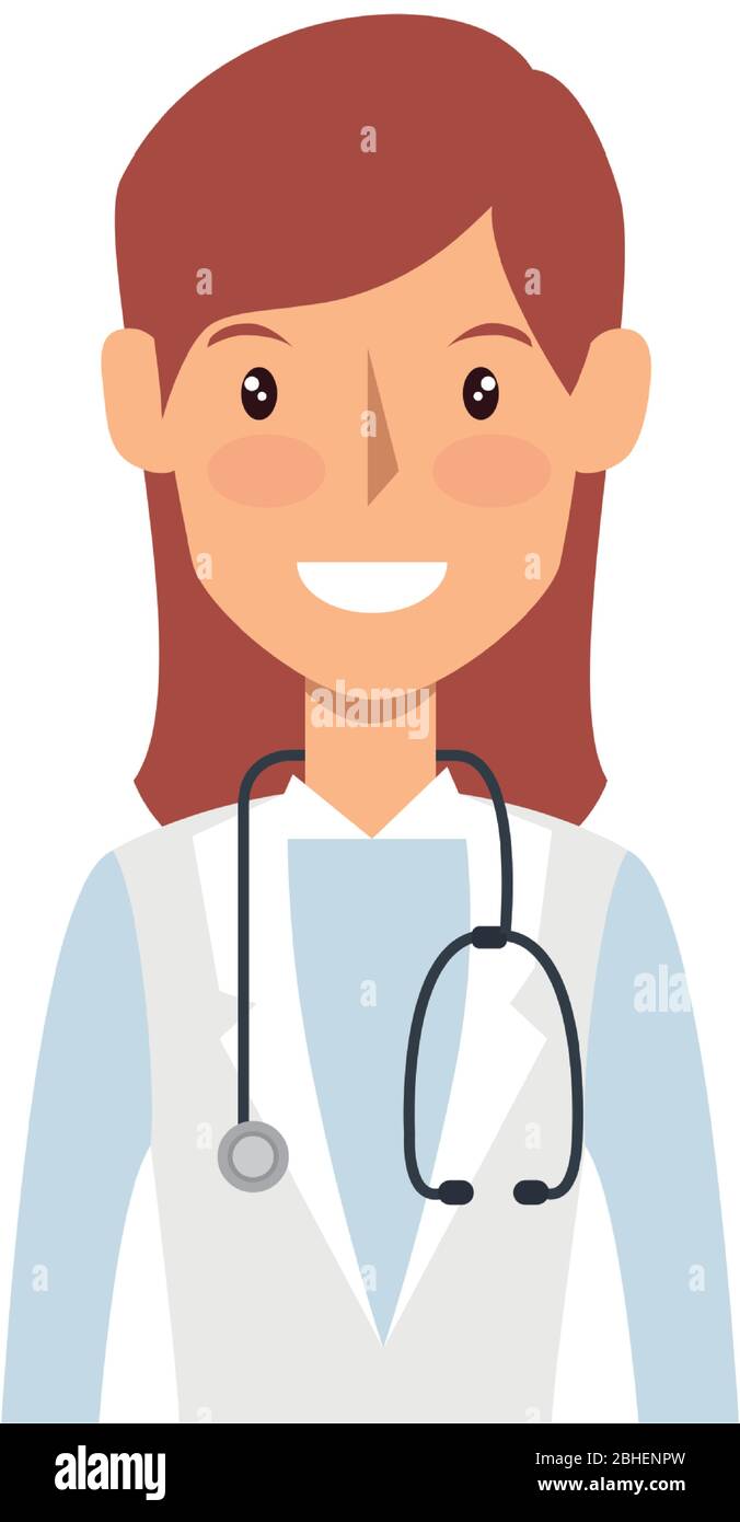 doctor female with stethoscope isolated icon Stock Vector Image & Art ...