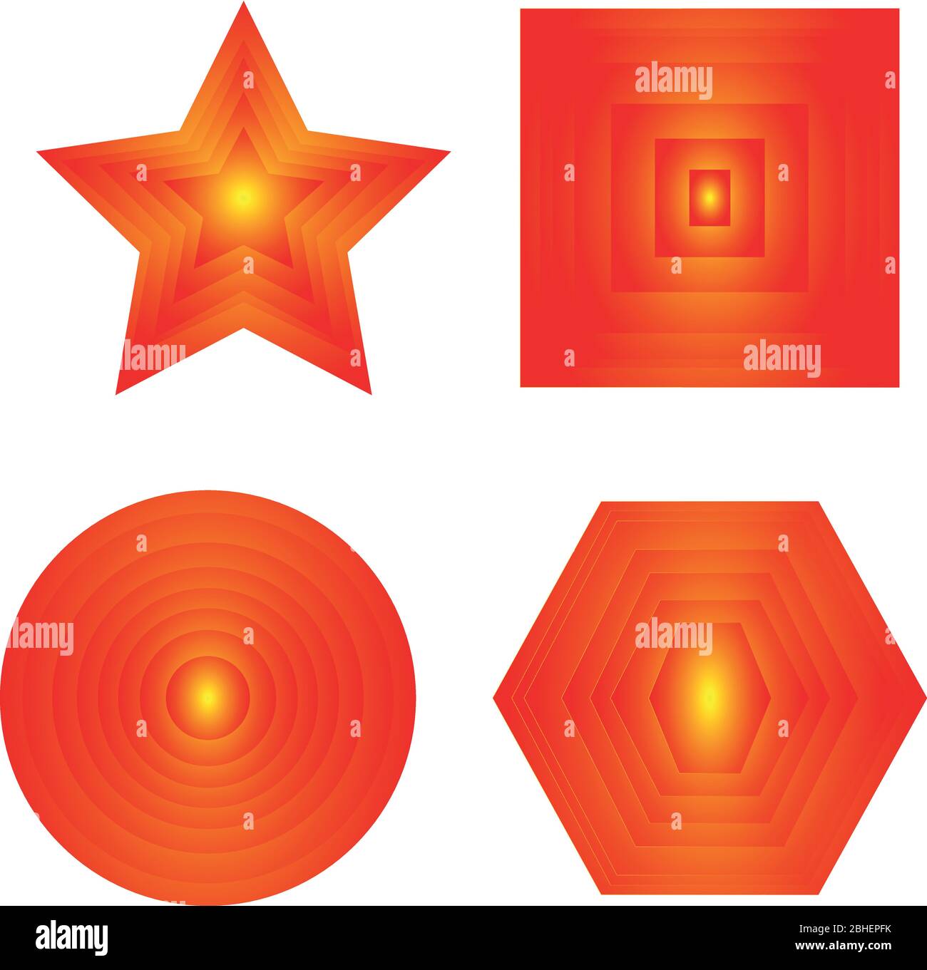 Beautiful vector geometric shapes in red on a white background Stock