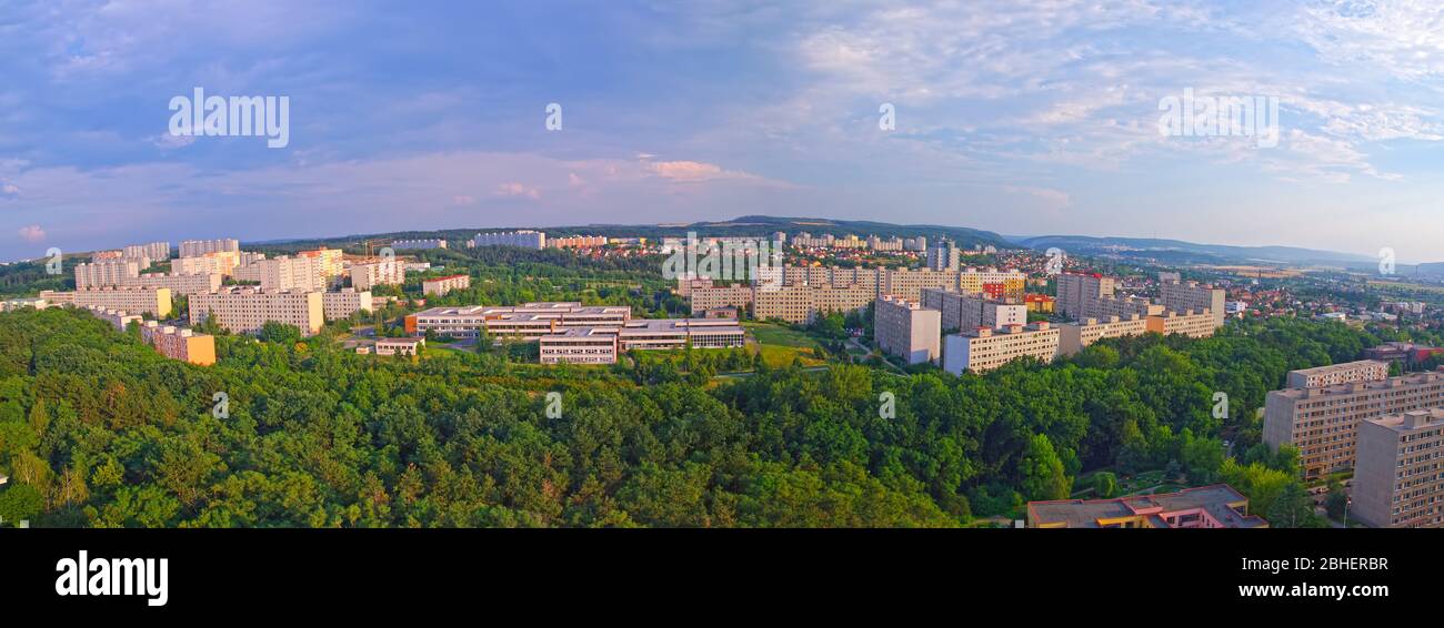 Aerial view of Prague suburb, residential green area Stock Photo Alamy