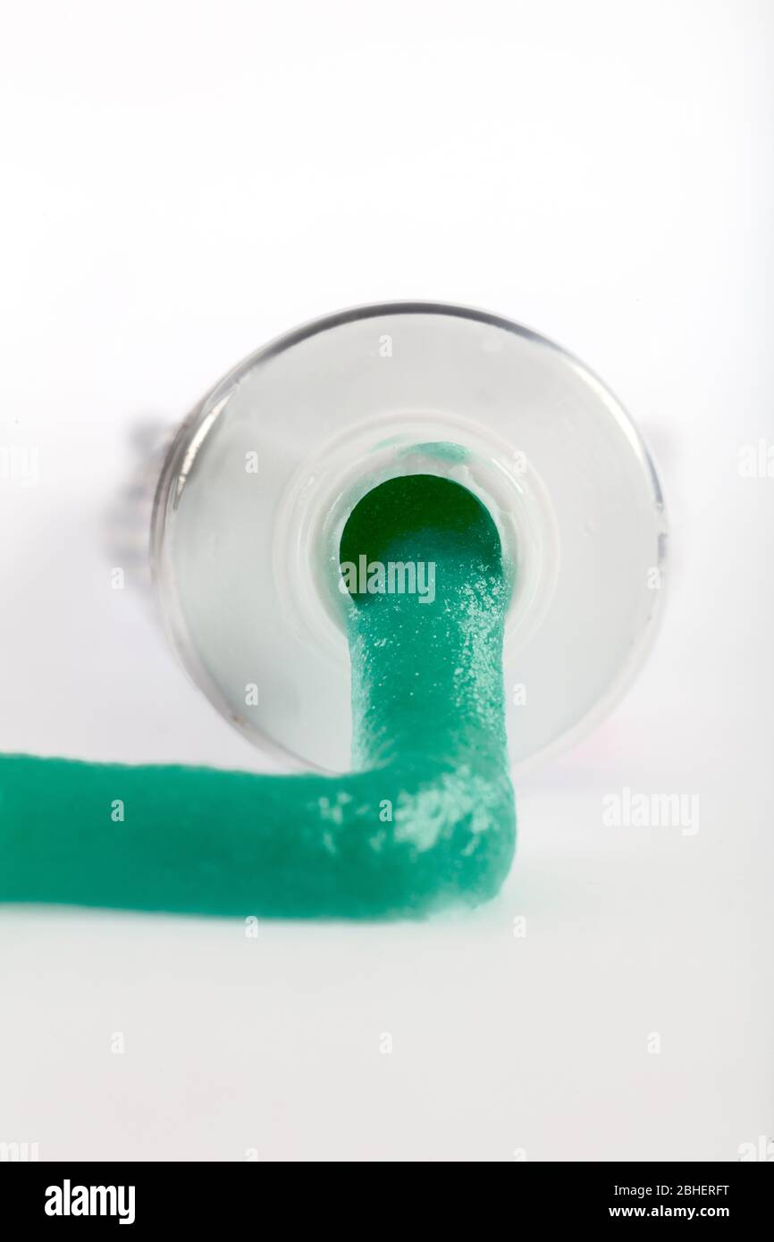 Tooth paste. Tube with toothpaste on white background Stock Photo - Alamy
