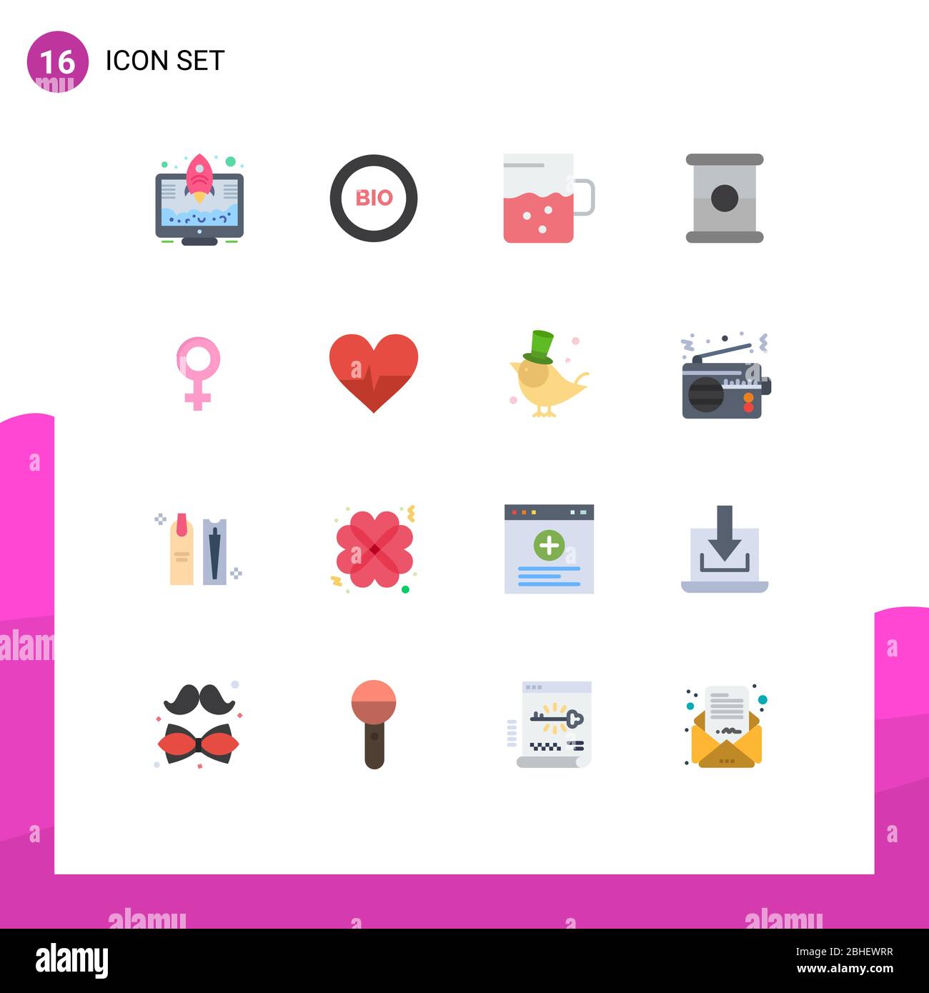 Modern Set of 16 Flat Colors and symbols such as gender, female, power,  spam, food Editable Pack of Creative Vector Design Elements Stock Vector  Image & Art - Alamy