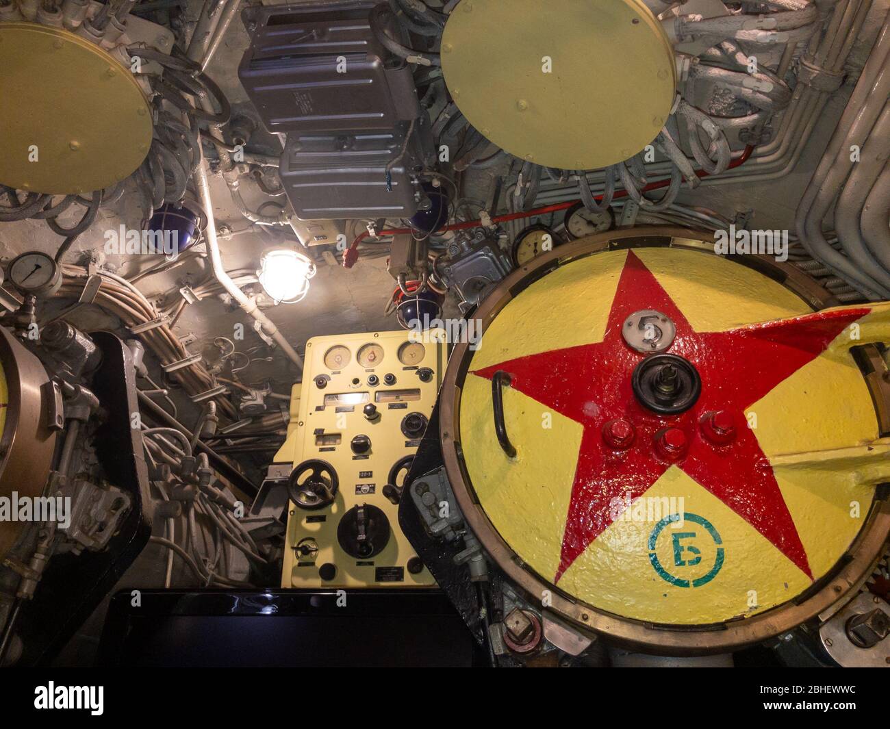 Interior of the old submarine Stock Photo - Alamy