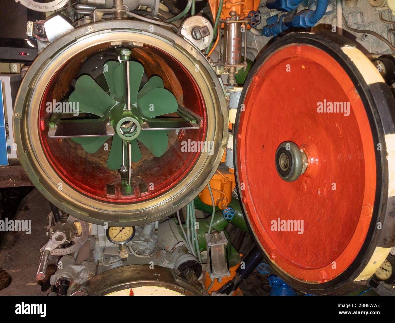 Interior of the old submarine Stock Photo - Alamy