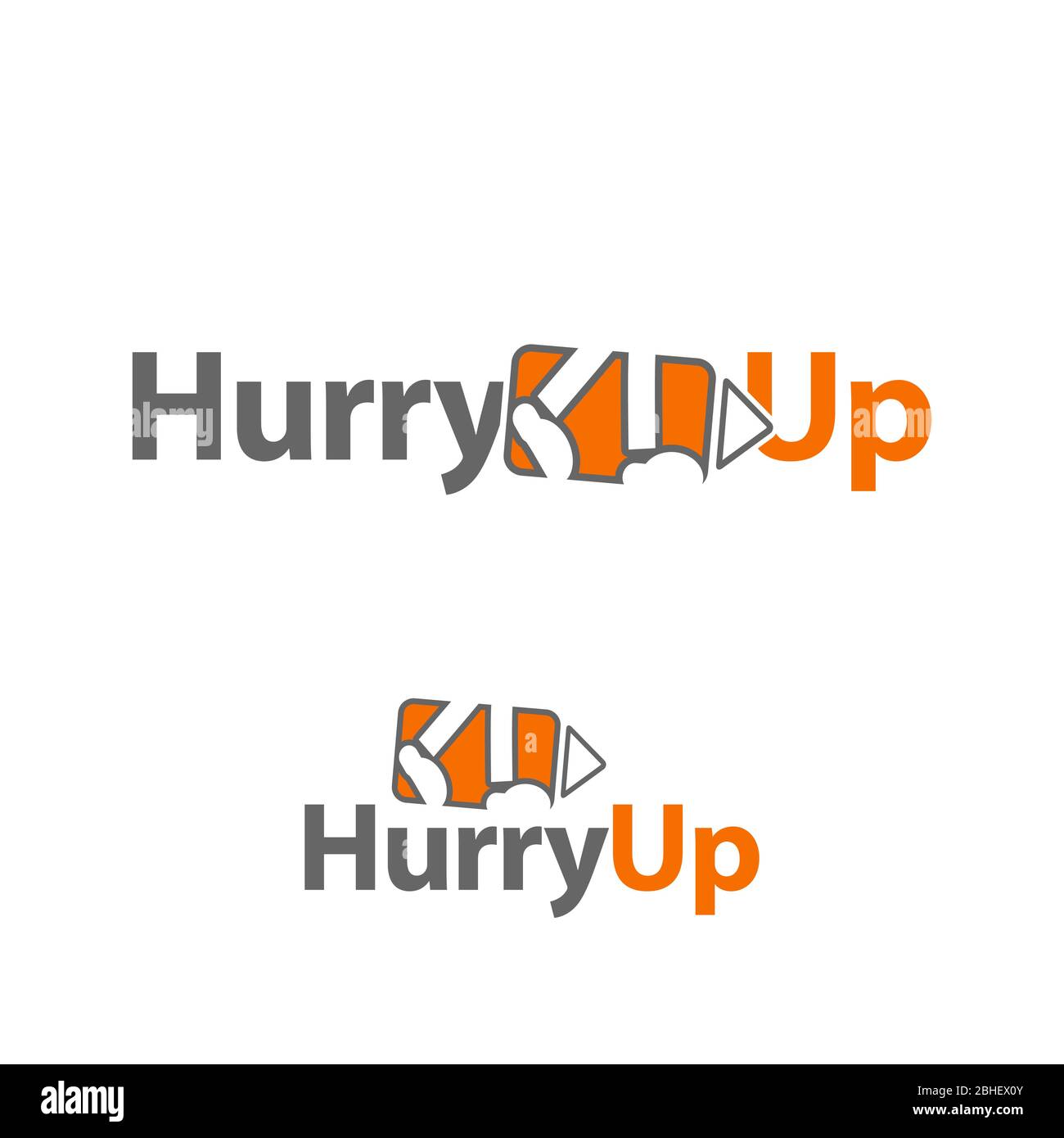 Hurry up lettering Vector illustration of a walking the phrase Stock Vector