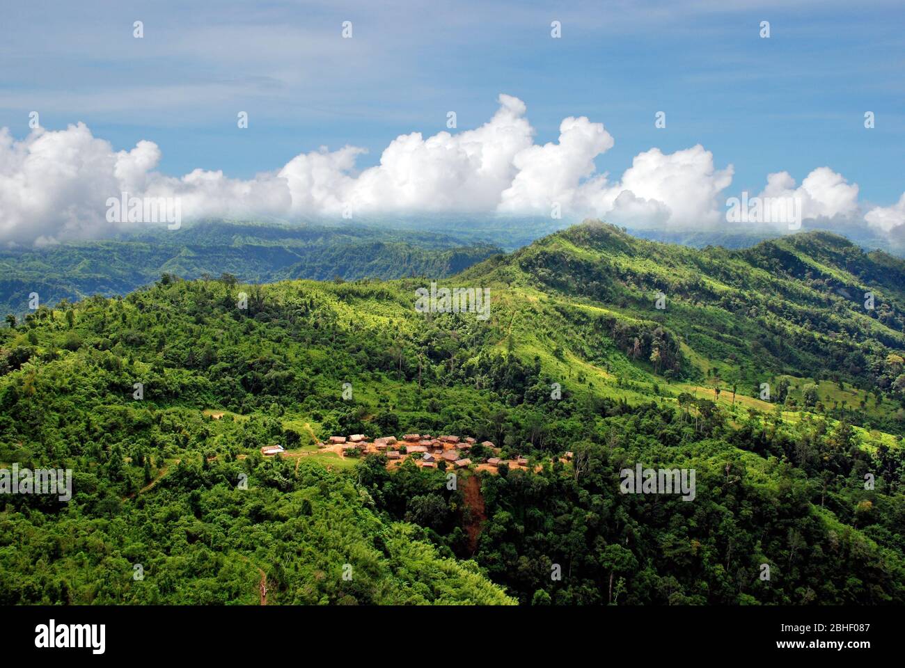 Stock Photo - View of the mountain from above the clouds. the photo is taken in Bandarban, Bangladesh Stock Photo