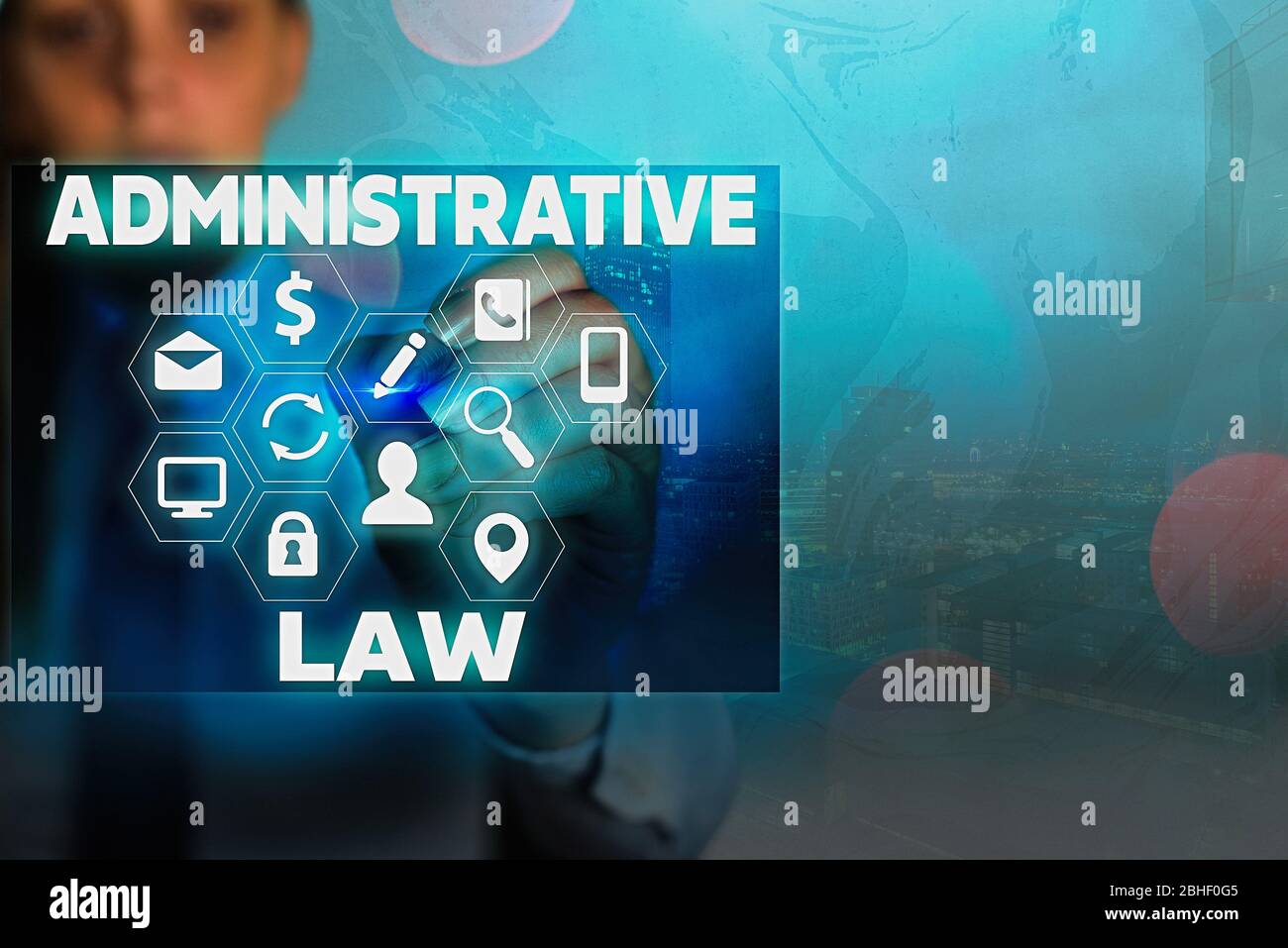 Writing note showing Administrative Law. Business concept for Body of
