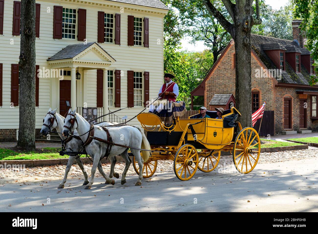 Horse drawn carriage ride in Colonial Williamsburg Stock Photo Alamy