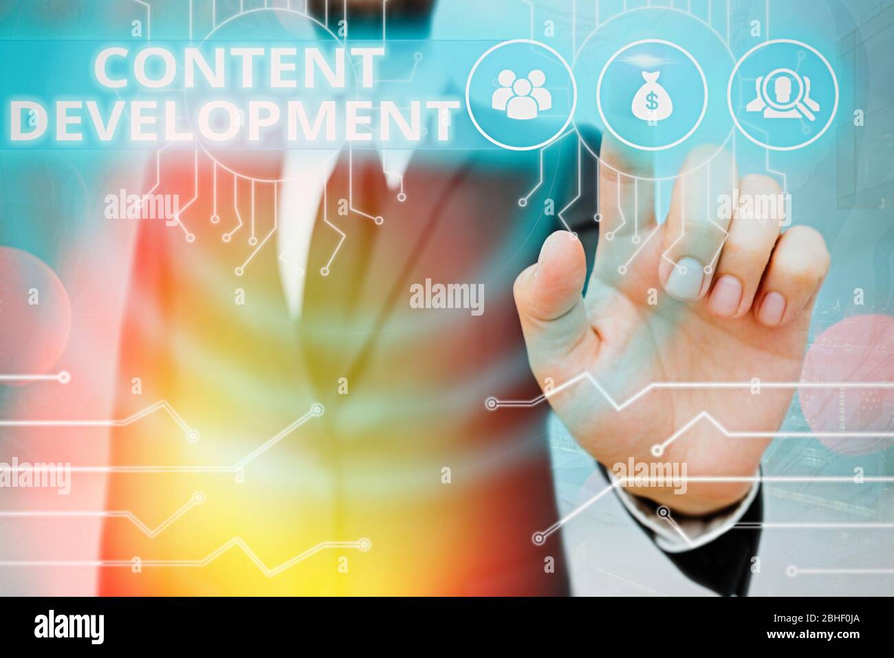 Writing note showing Content Development. Business concept for ...