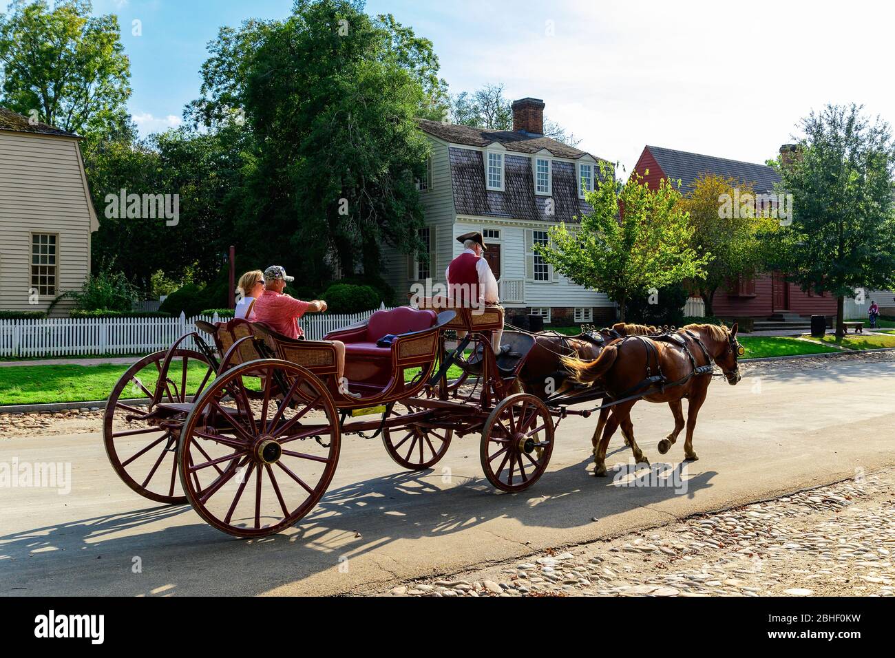 Horse drawn carriage ride in Colonial Williamsburg Stock Photo Alamy