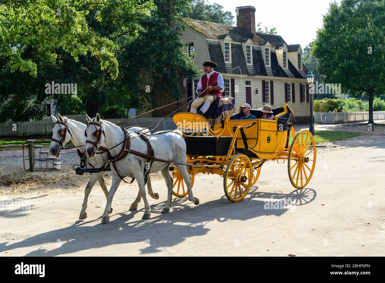 Horse drawn carriage ride in Colonial Williamsburg Stock Photo Alamy