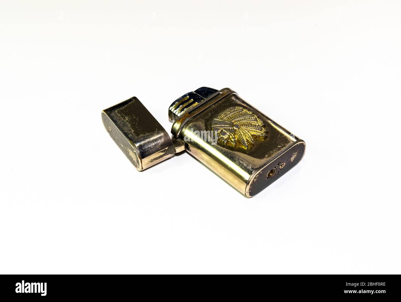 Reusable steel lighters. Creative lighters on a white background Stock