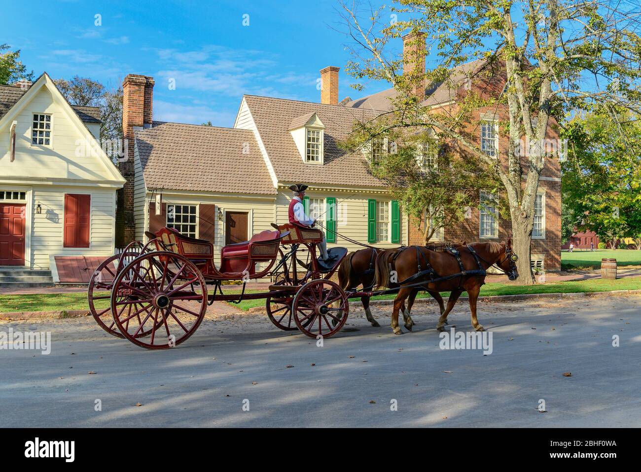 Horse drawn carriage ride in Colonial Williamsburg Stock Photo Alamy