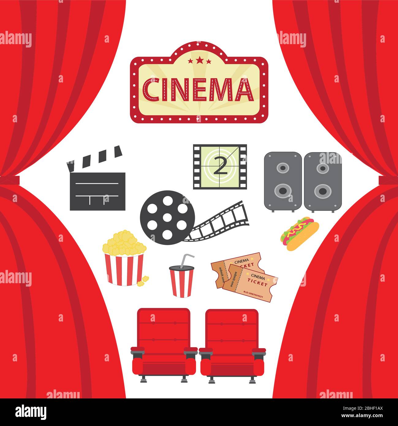 Cinema vector illustration Stock Vector Image & Art - Alamy