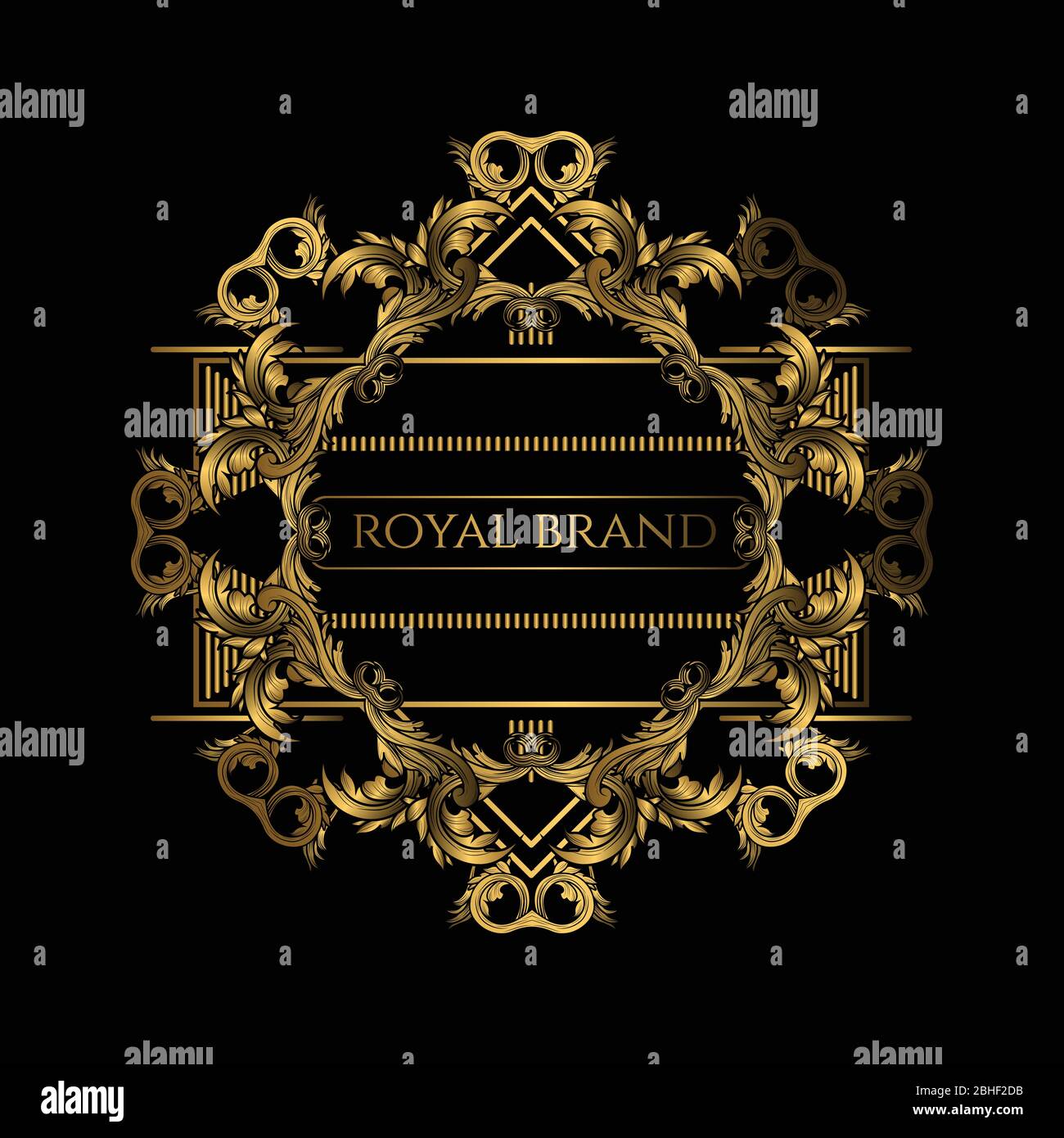 Luxury Frame Background with Gold Color Stock Vector Image & Art - Alamy