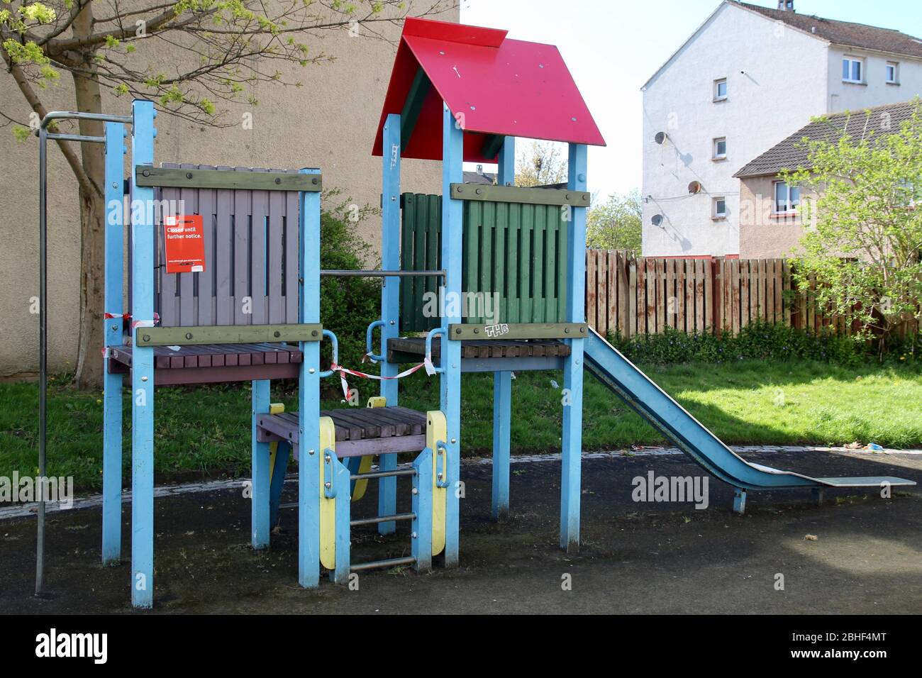 Children Playground Slide Closed Due to Coronavirus Stock Photo Alamy