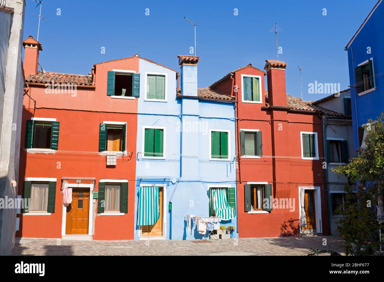 Colorful houses on Burano Island, Venice, Italy, Europe Stock Photo - Alamy