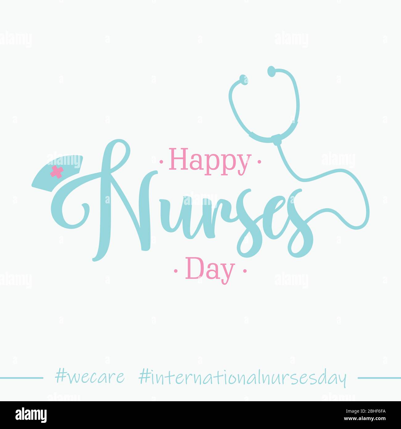 Lettering Happy Nurses Day for International Nurses Day background