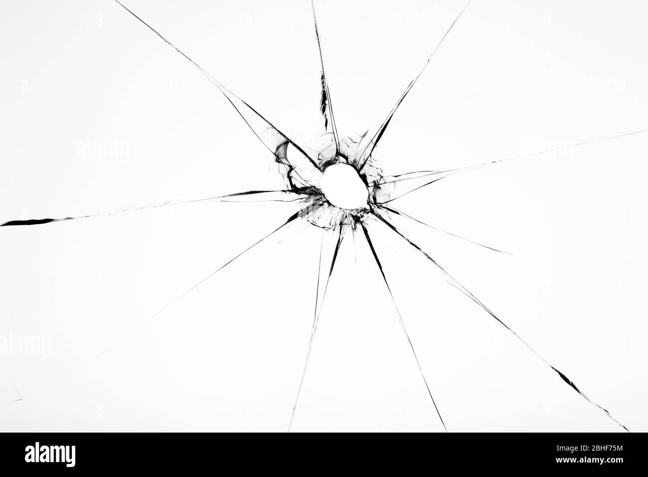 Broken glass texture with hole in center isolated on white background Stock  Photo - Alamy