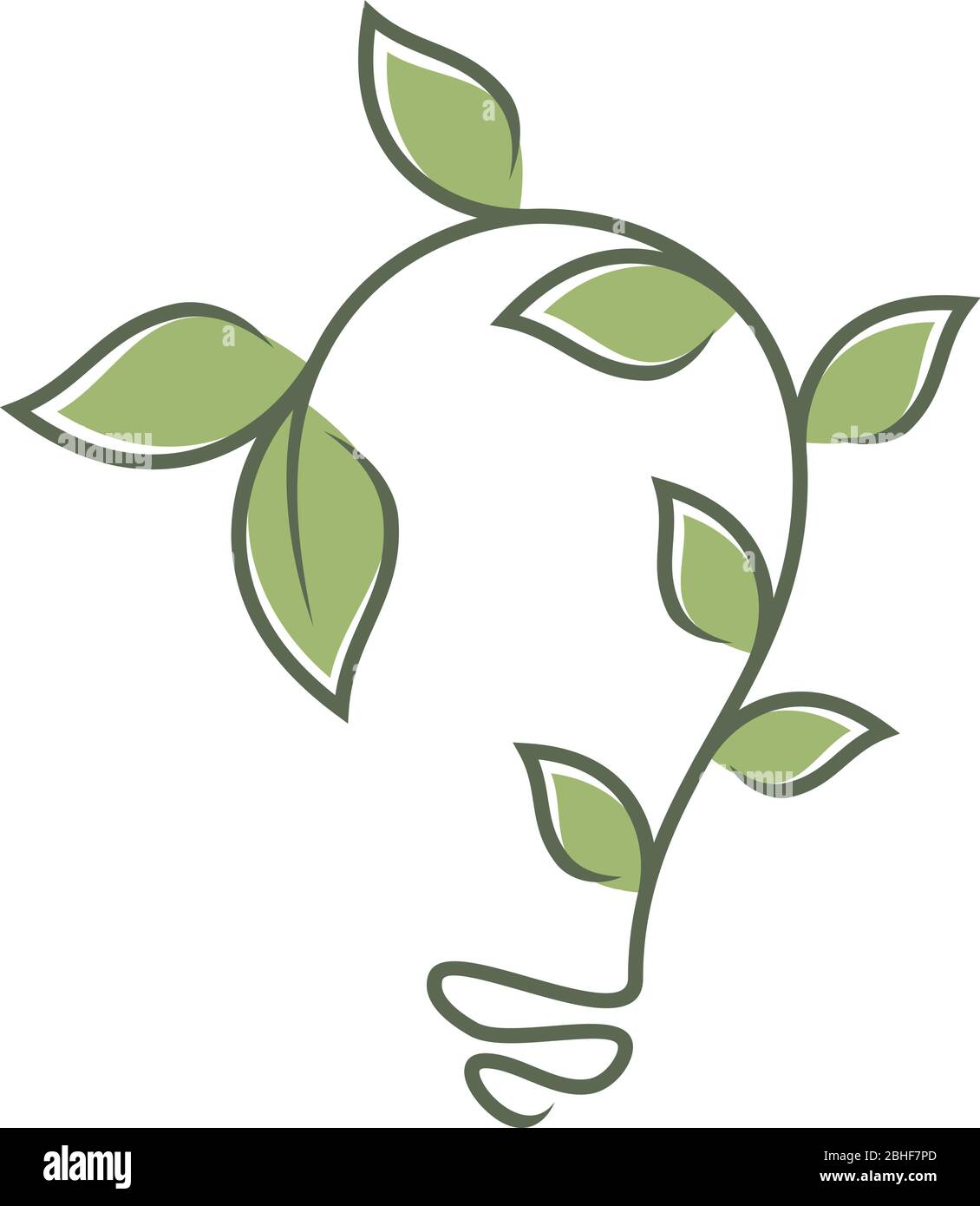 Green bulb leaf ornament vector icons symbol. Spring leaves ecology symbols. Vector illustration EPS.8 EPS.10 Stock Vector