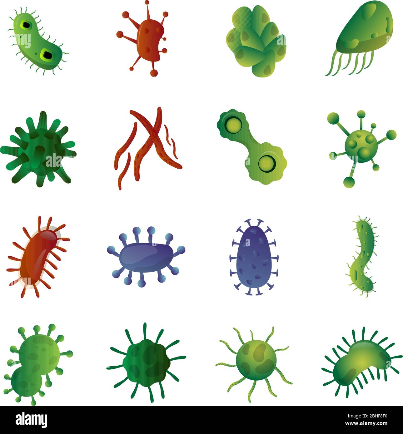 Set of virus icons Stock Vector Image & Art - Alamy