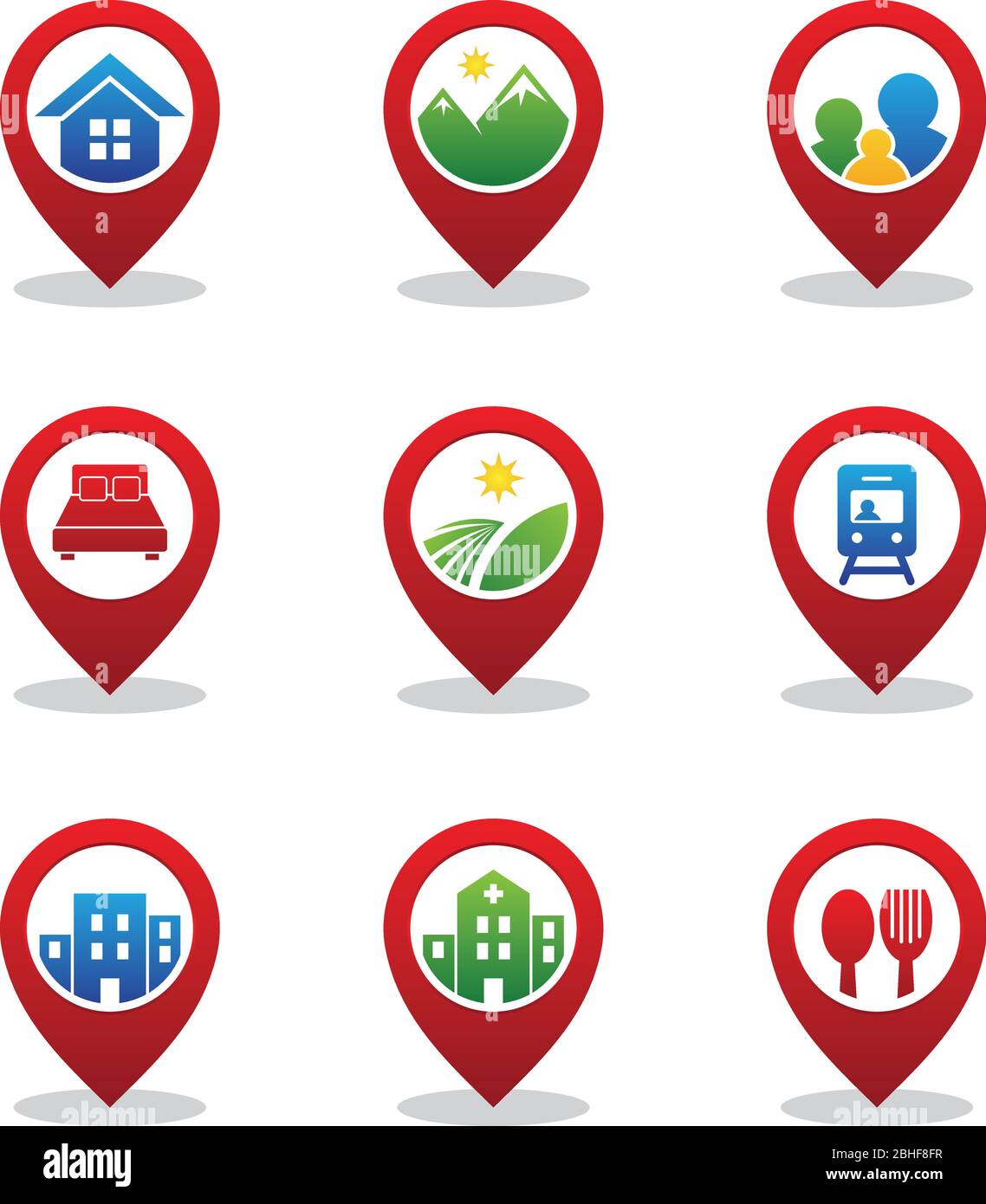Set pin pointer icon GPS navigation element for map with red color. GPS  vector icon symbol. Travel navigation icon vector symbol. Vector  illustration Stock Vector Image & Art - Alamy