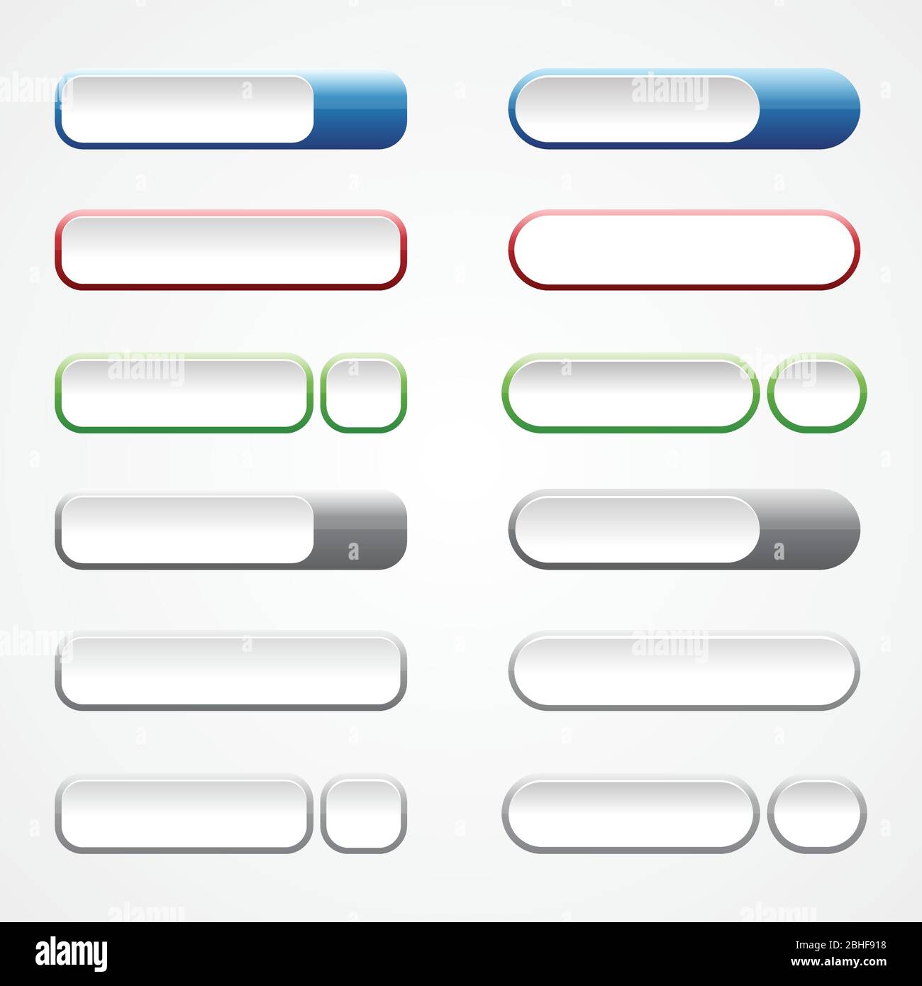 Set colorful button for website build element concept design. Web button icons for internet. Vector illustration EPS.8 EPS.10 Stock Vector