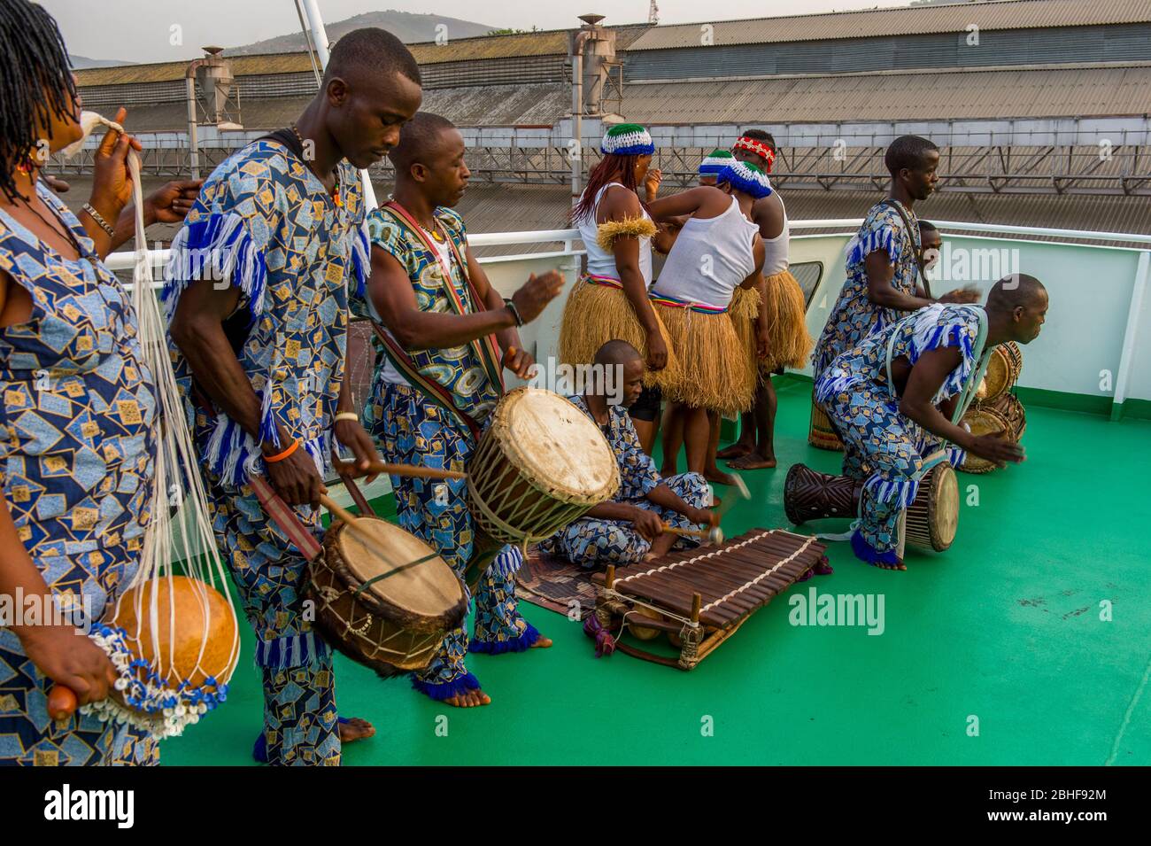 Performance by the National Dance Troupe of Sierra Leone on board the