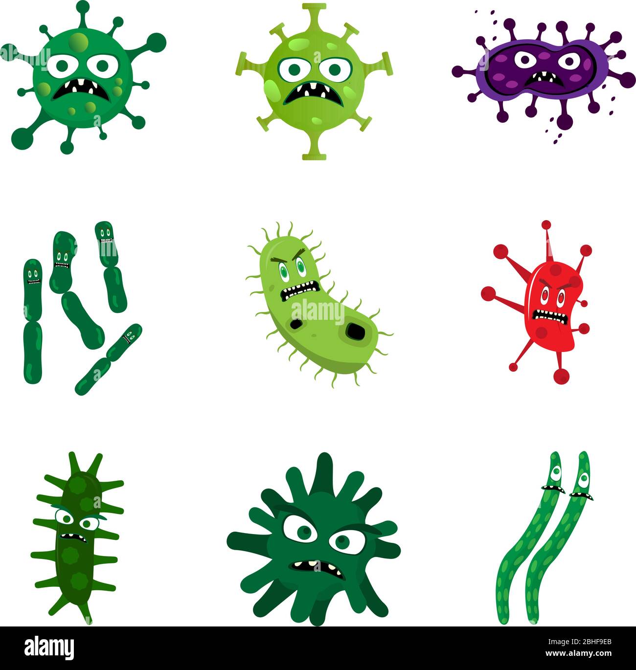 Set of angry virus Stock Vector Image & Art - Alamy