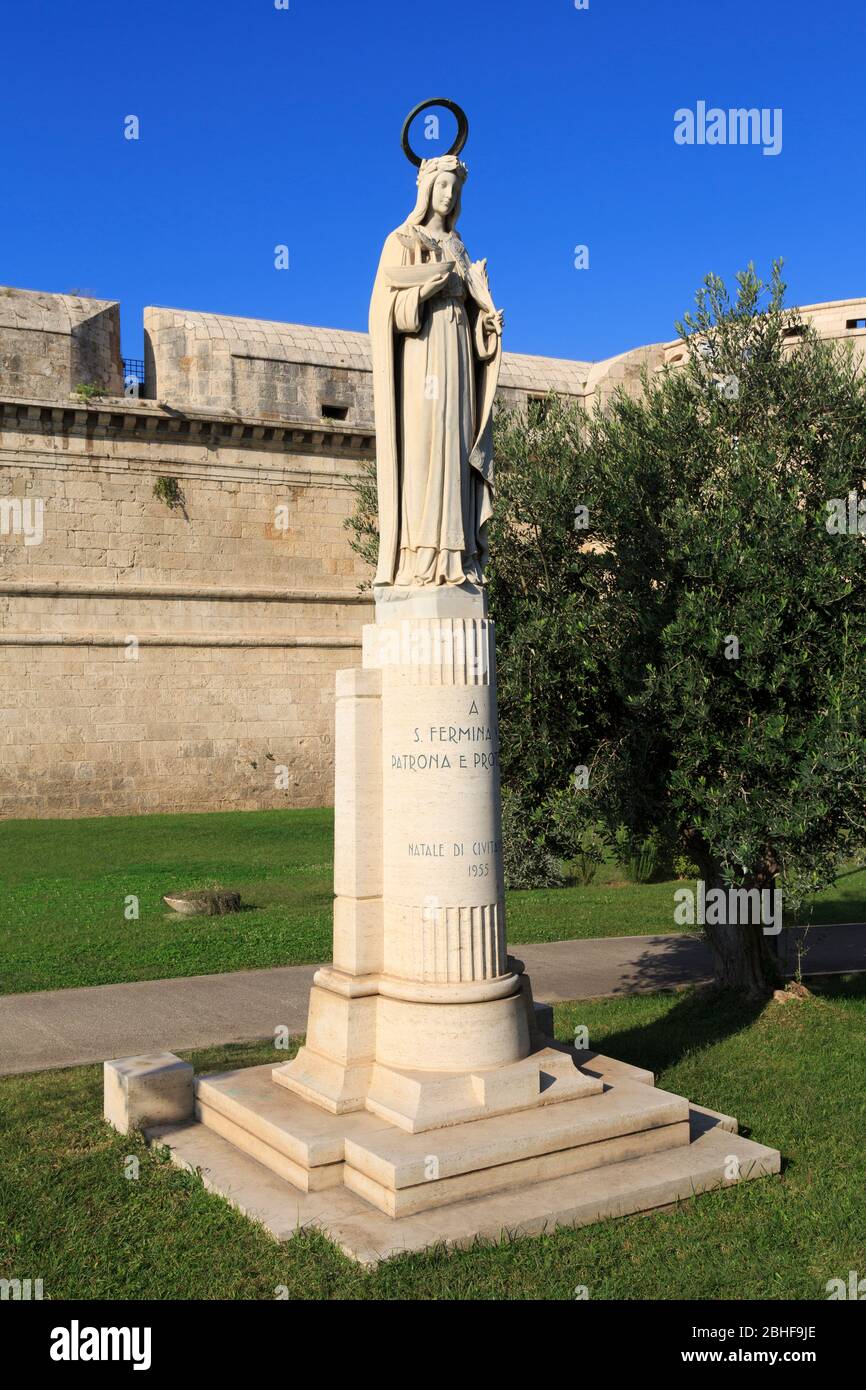 Saint Fermina Statue, Michelangelo Fort, Civitavecchia, Lazio, Italy