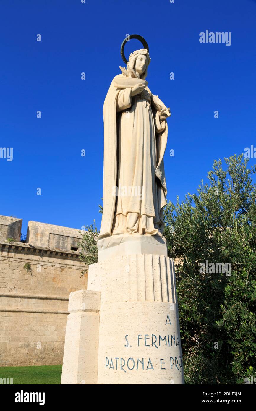 Saint Fermina Statue, Michelangelo Fort, Civitavecchia, Lazio, Italy